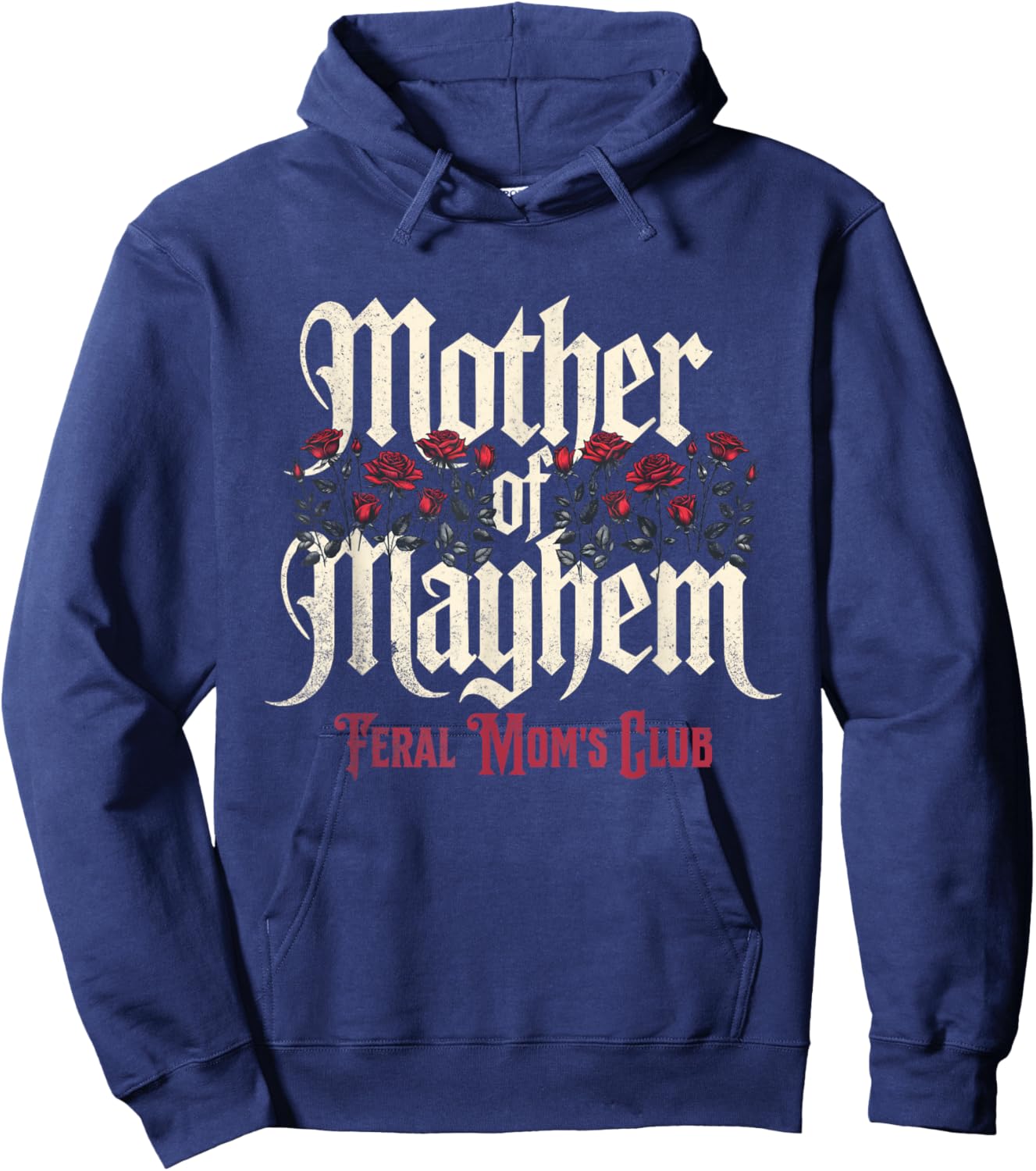 Mother of Mayhem Feral Mom's Club Vintage Hoodie - Hoodie | Navy