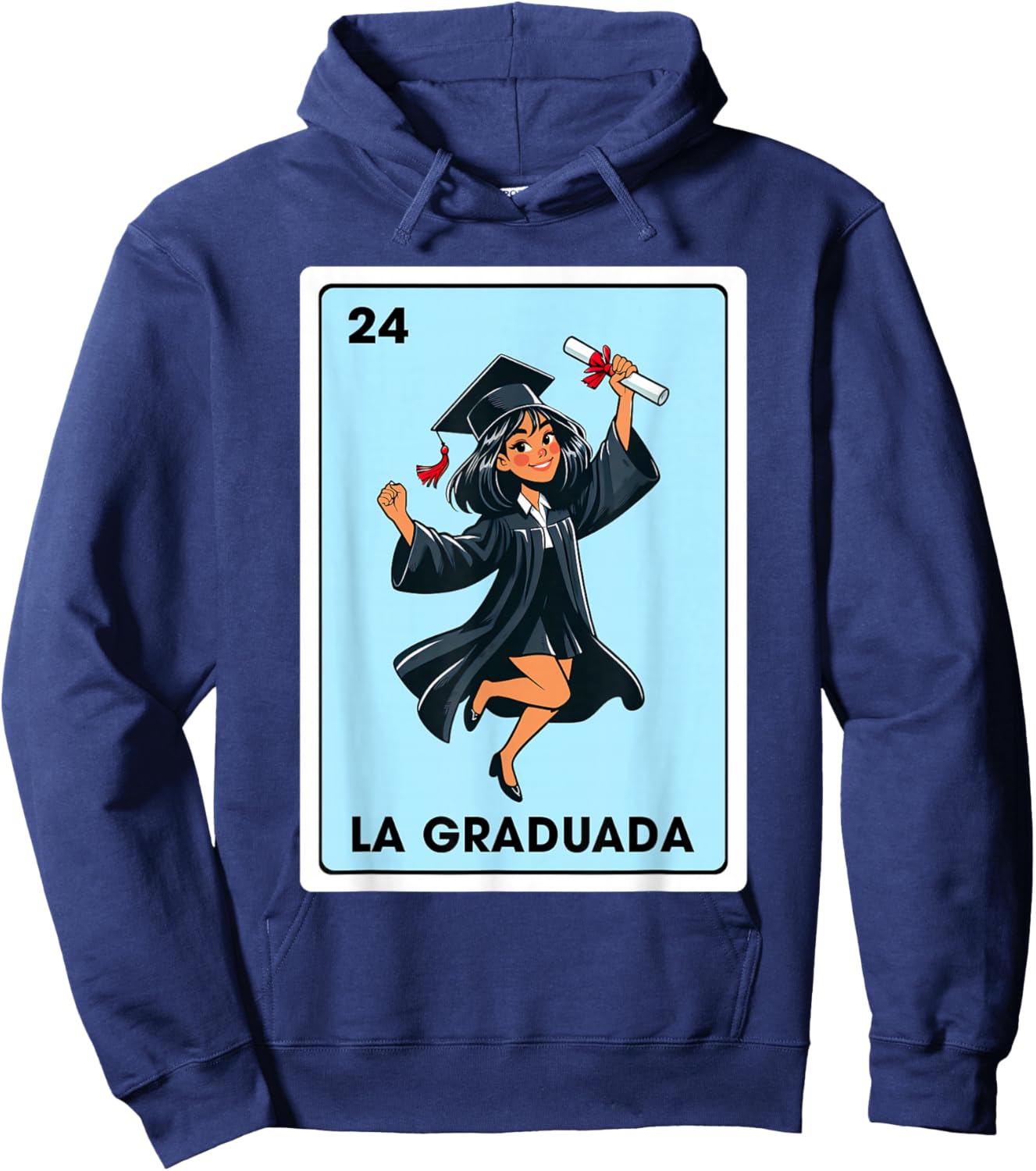 Graduation Latina Educated La Graduada Mexican Bingo Card Hoodie - Hoodie | Navy