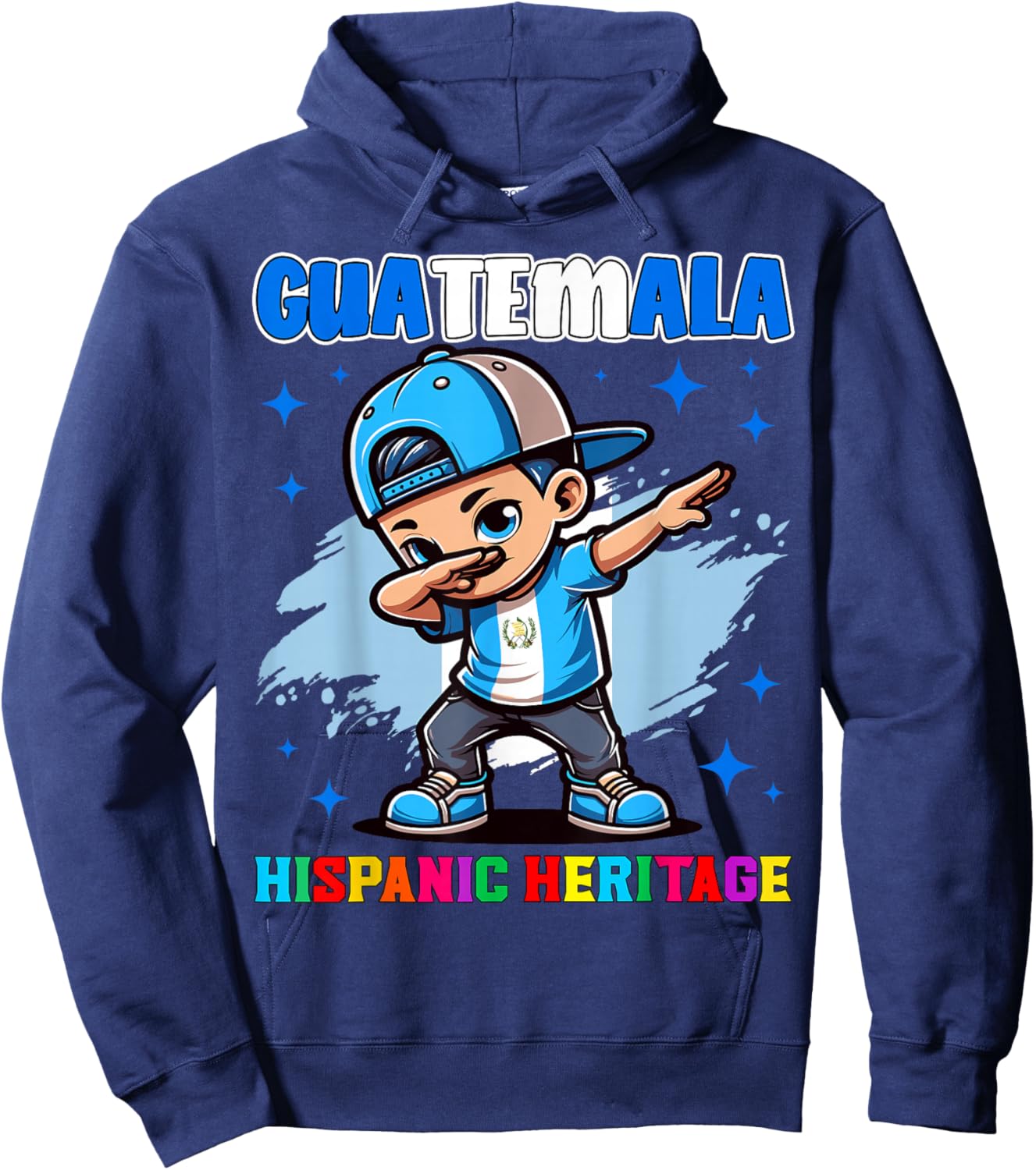 Guatemala Dabbing Kid Hispanic Heritage Celebration for Kids Hoodie - Hoodie | Navy
