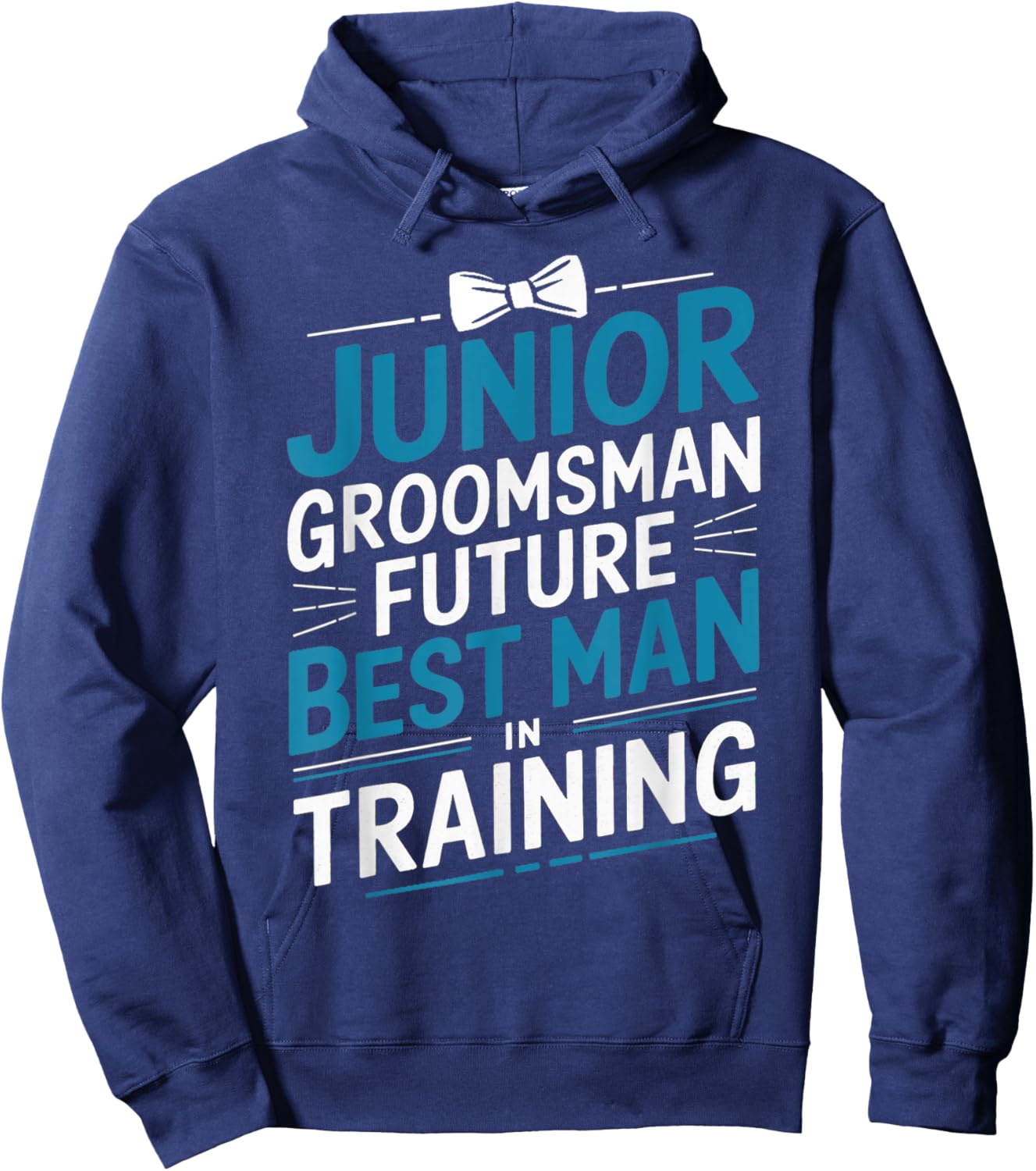 Best Man In Training Wedding Party Bow Cute Junior Groomsman Hoodie - Hoodie | Navy