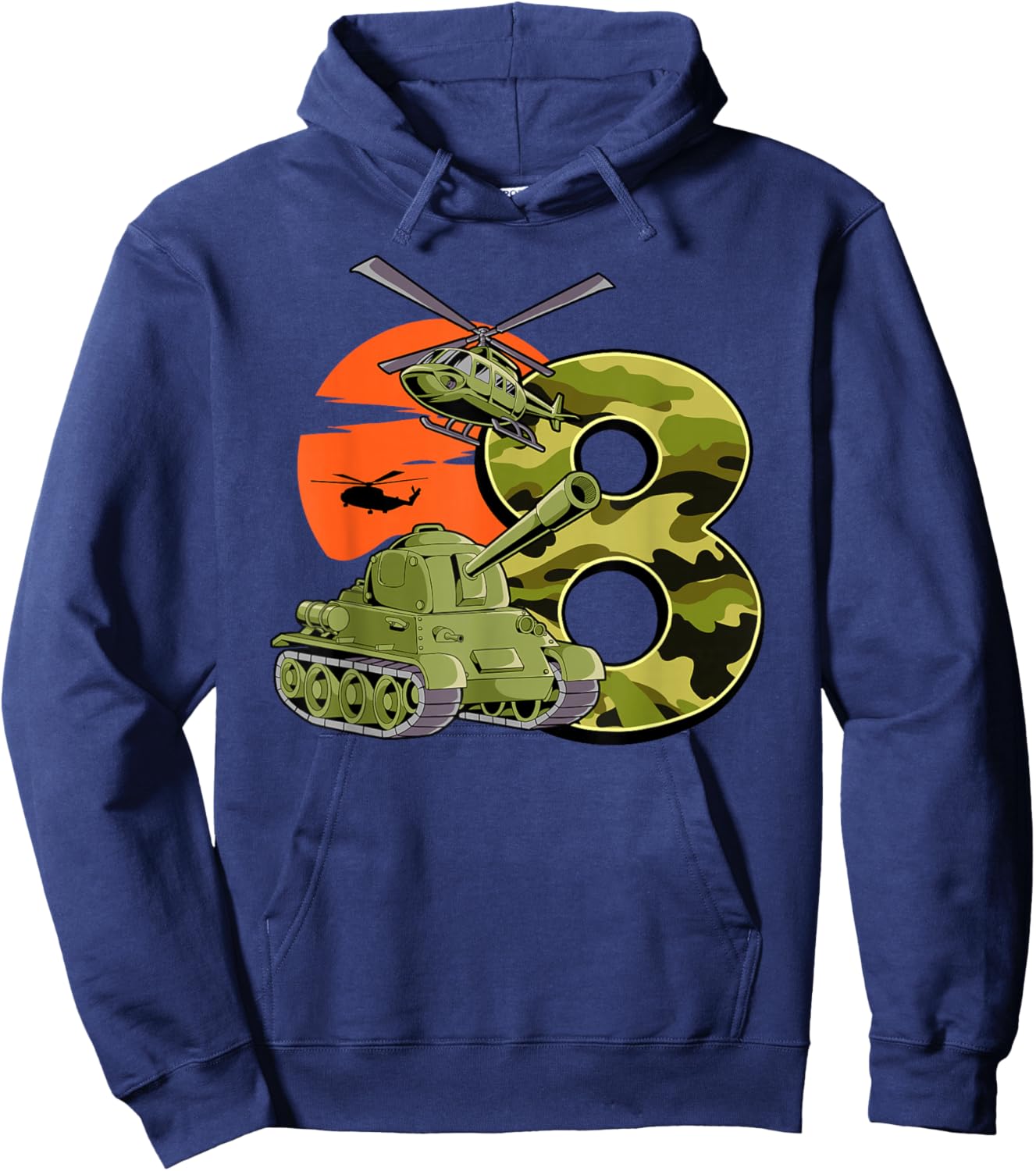 8th Birthday Army Hoodie - Hoodie | Navy