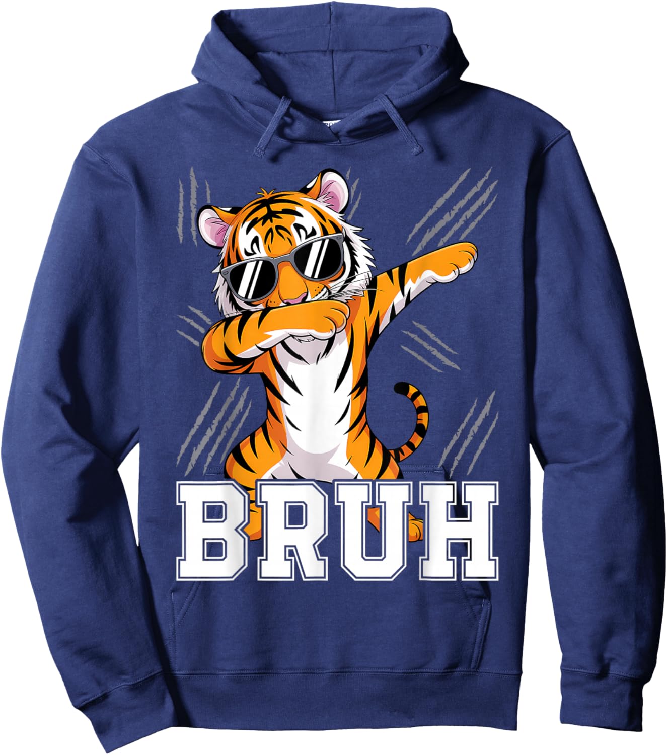 Vintage Bruh Game Day Funny Tigers Apparel Women Kid Hoodie - Hoodie | Navy