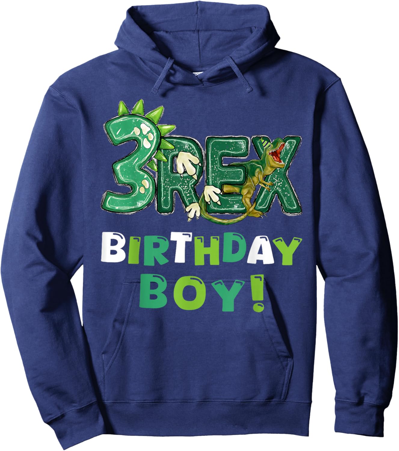 Three Rex 3rd Birthday Third Dinosaur 3 Year Old Hoodie - Hoodie | Navy