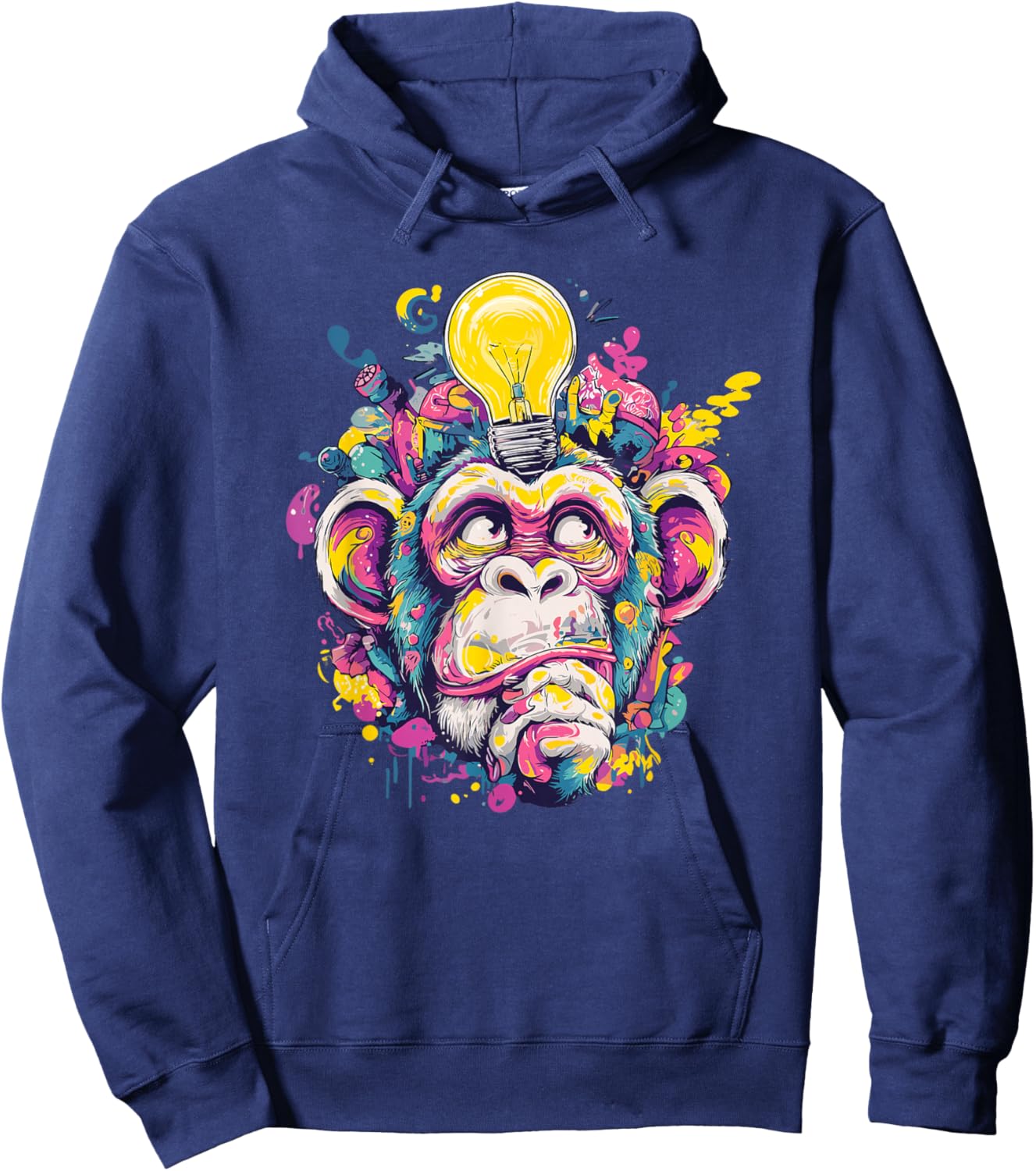 Tête d'ampoule colorée en Forme de Singe Hoodie - Hoodie | Navy