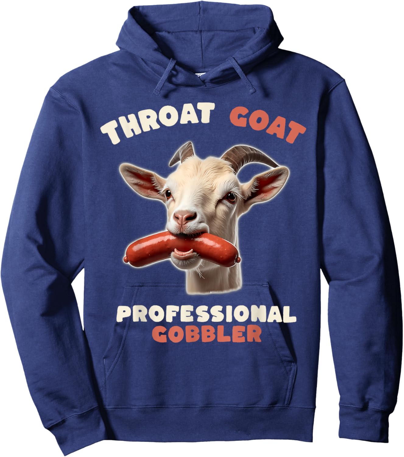 Throat Goat Retro Inappropriate Adult Humor Funny Gag Memes Hoodie - Hoodie | Navy