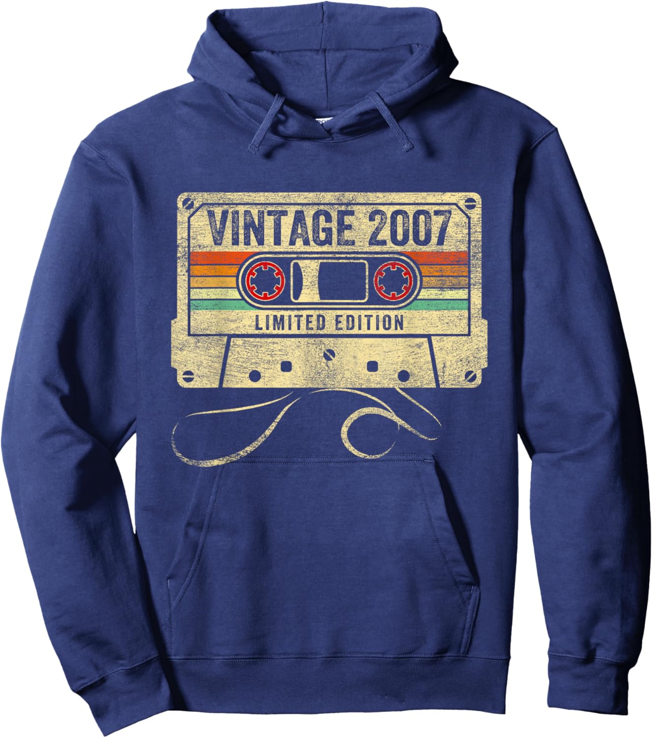 Vintage Made In 2007 18th Birthday Cassette Tape 18 Year Old Hoodie - Hoodie | Navy