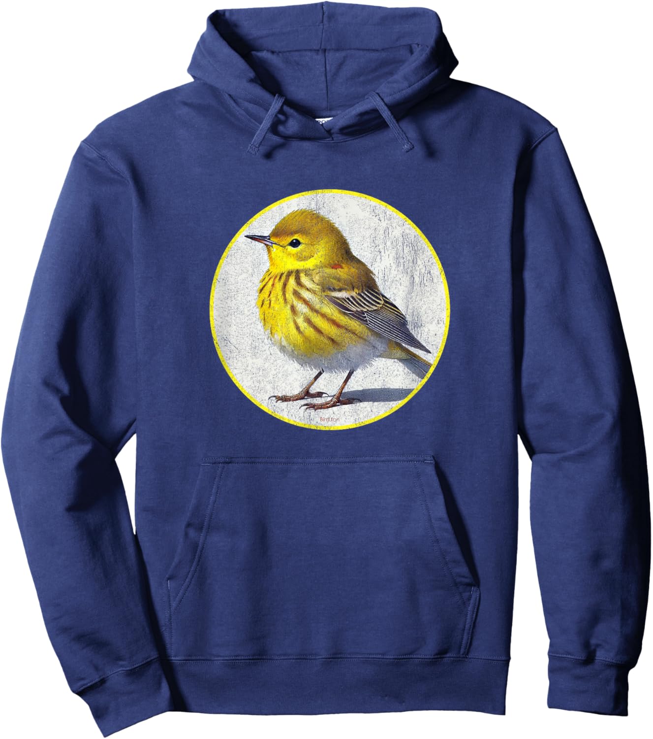 Colorful Retro Yellow Warbler Bird Design Hoodie - Hoodie | Navy
