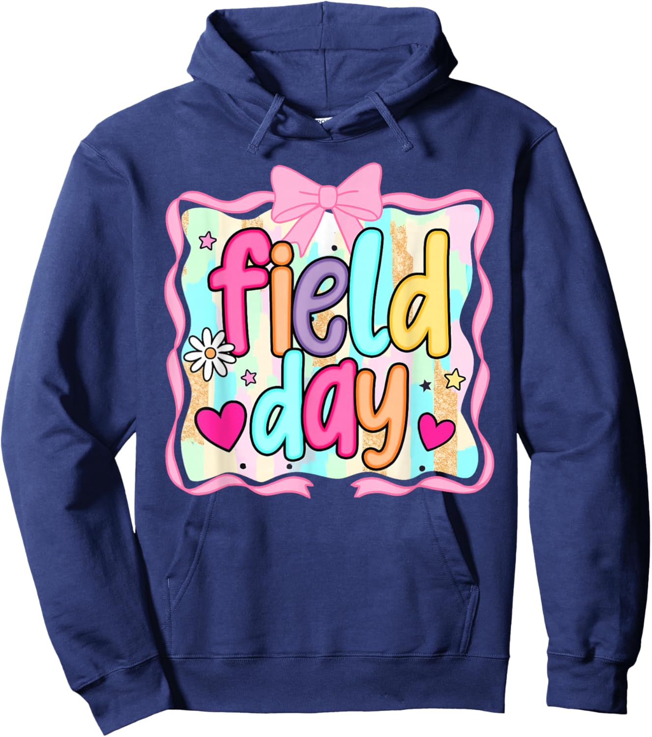 Field Day Coquette Bow Let The Games Begin Funny Field Trip Hoodie - Hoodie | Navy
