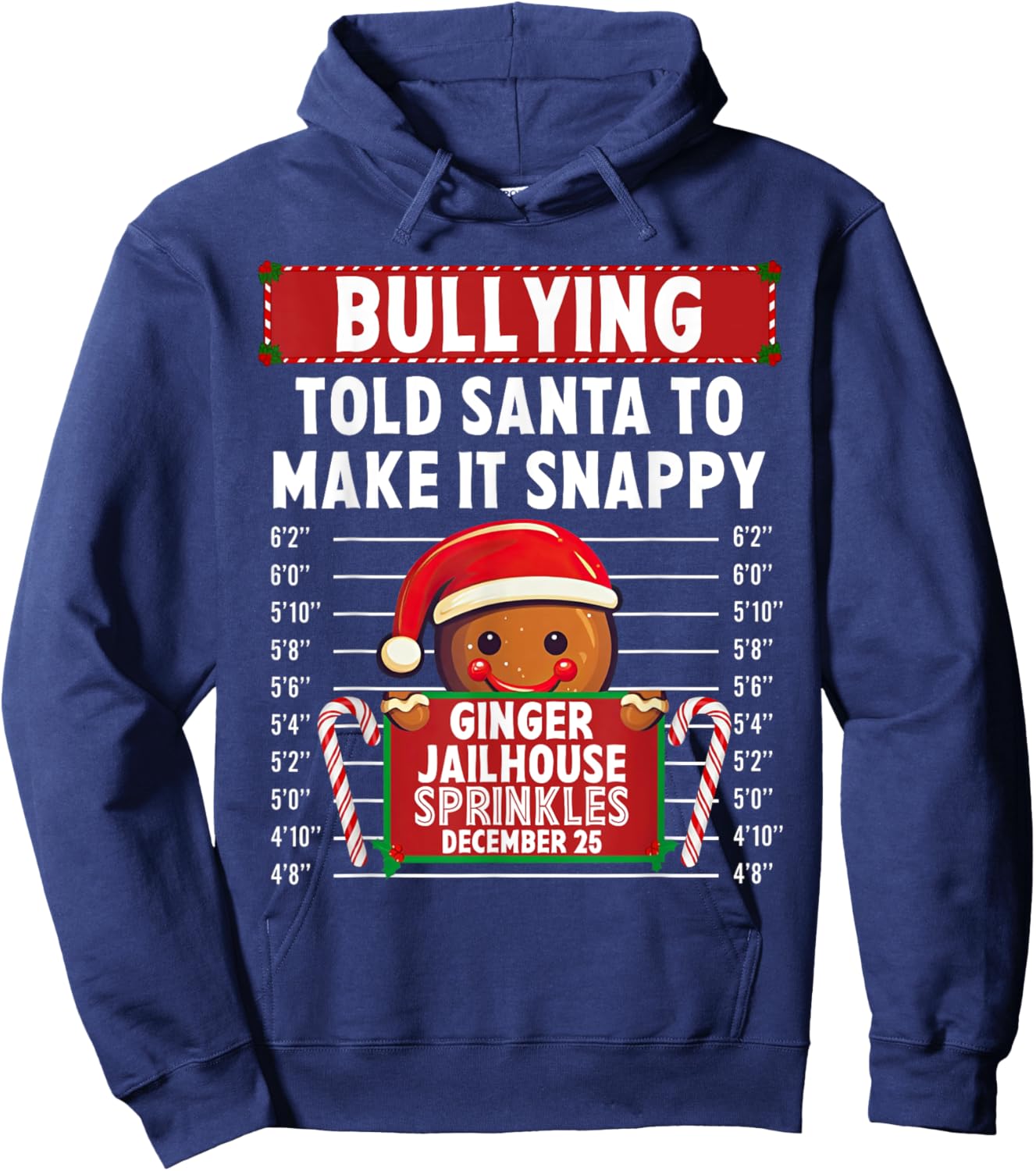 Bullying Ginger Jailhouse Christmas Xmas Gingerbread Holiday Hoodie - Hoodie | Navy