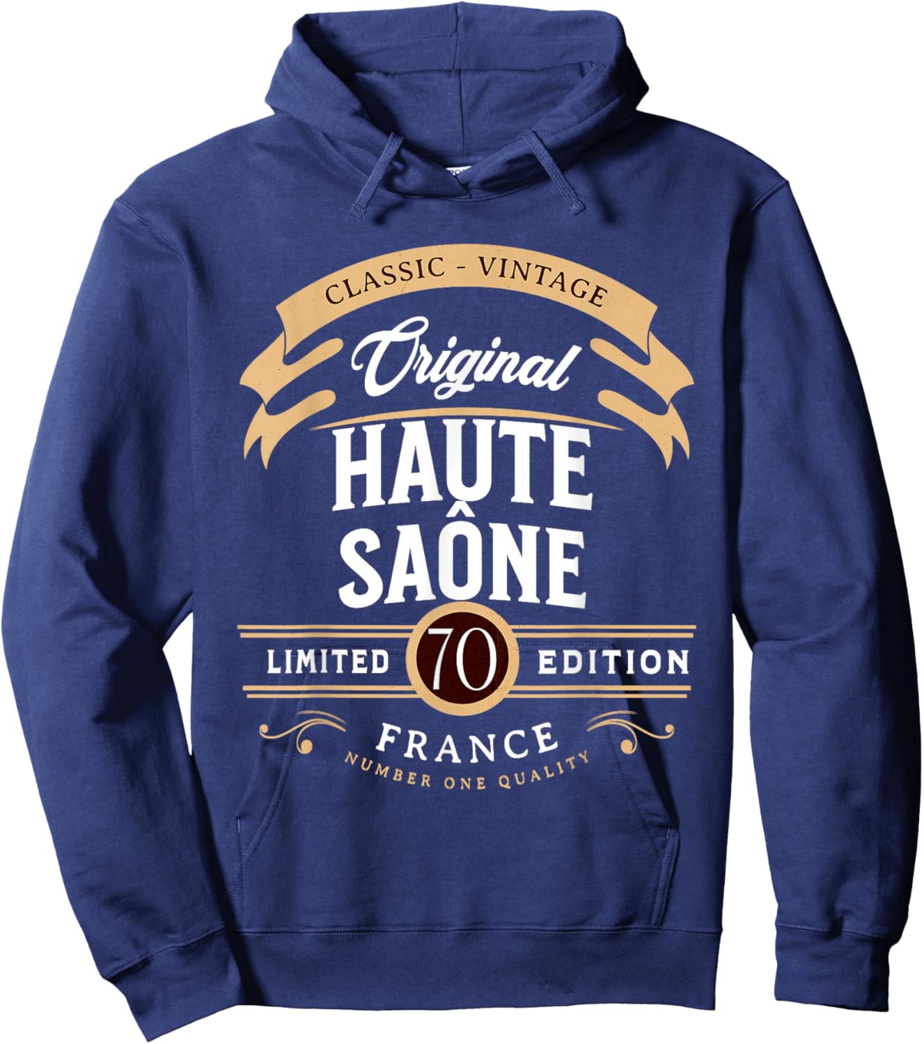 Vintage Haute-Saône Department France , Black, S Hoodie - Hoodie | Navy