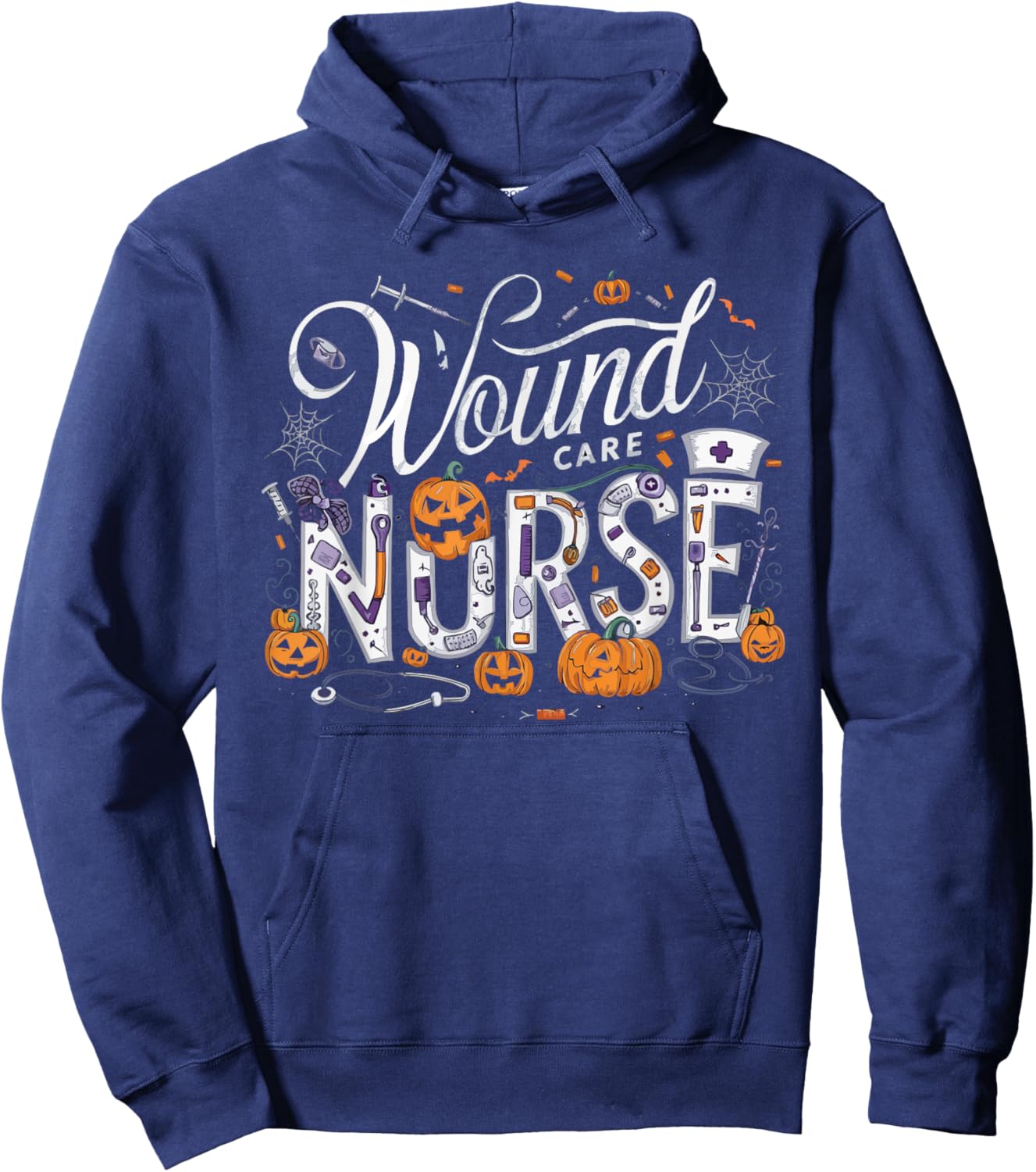 Halloween Wound Care Nurse Spooky Nursing Trick Or Treat Hoodie - Hoodie | Navy