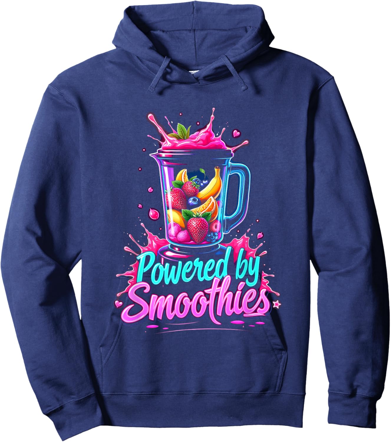 Powered By Smoothies Smoothie Health Drink Vegan Life Hoodie - Hoodie | Navy