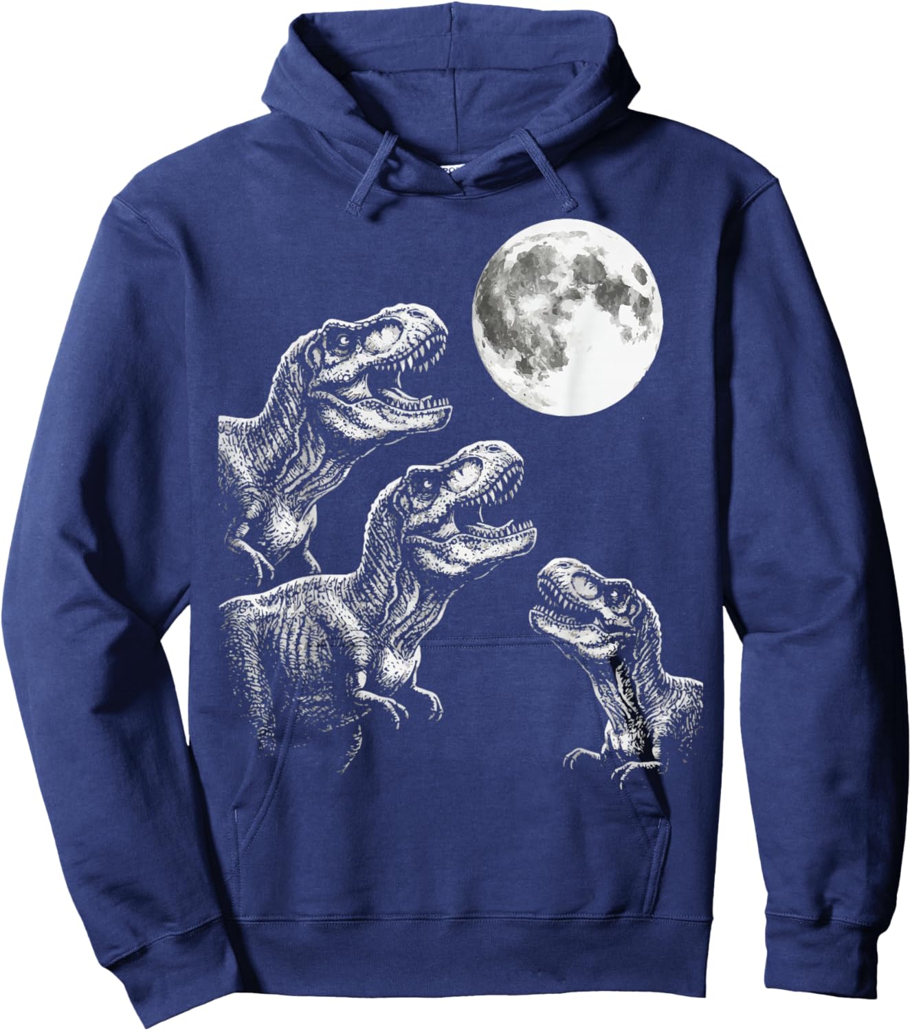 T-Rex Howling At Moon Hoodie - Hoodie | Navy