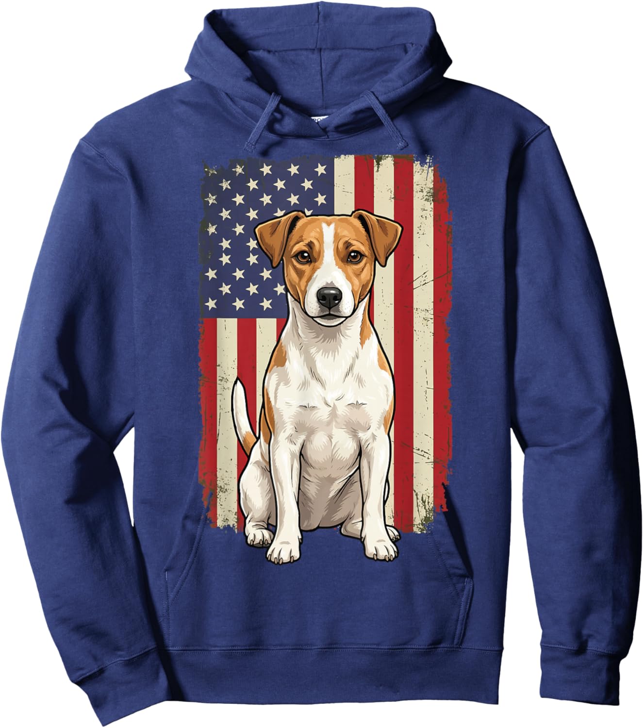 Jack Russell Terrier USA Flag Hoodie - Hoodie | Navy
