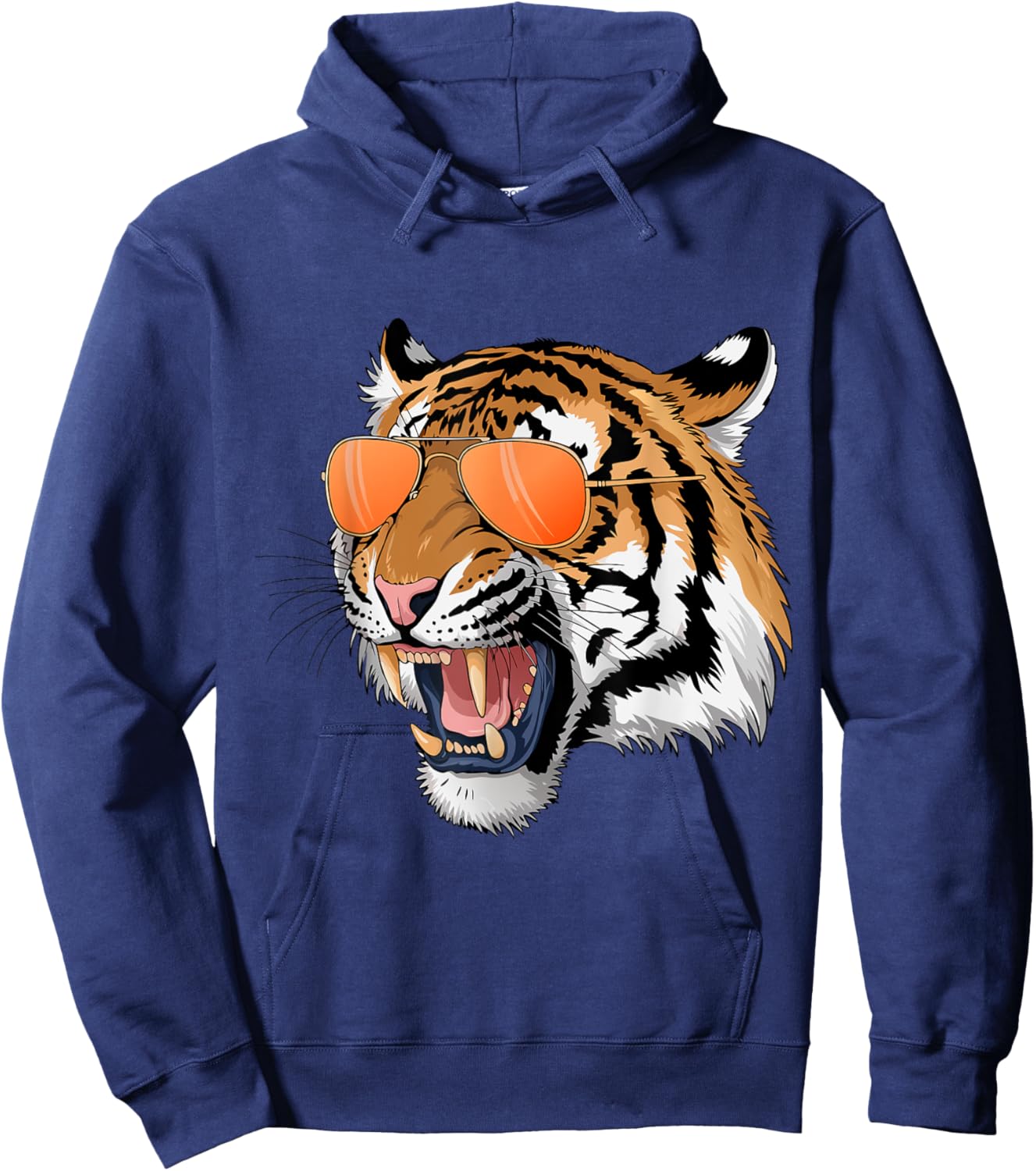 Cool Growling Bengal Tiger with Sunglasses Hoodie - Hoodie | Navy