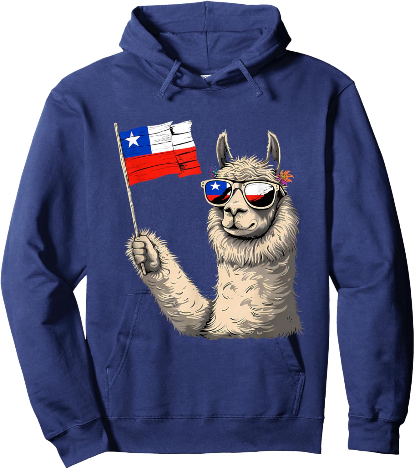Chile Flag Heart Alpaca Chilean Pride Chilean Roots Hoodie - Hoodie | Navy