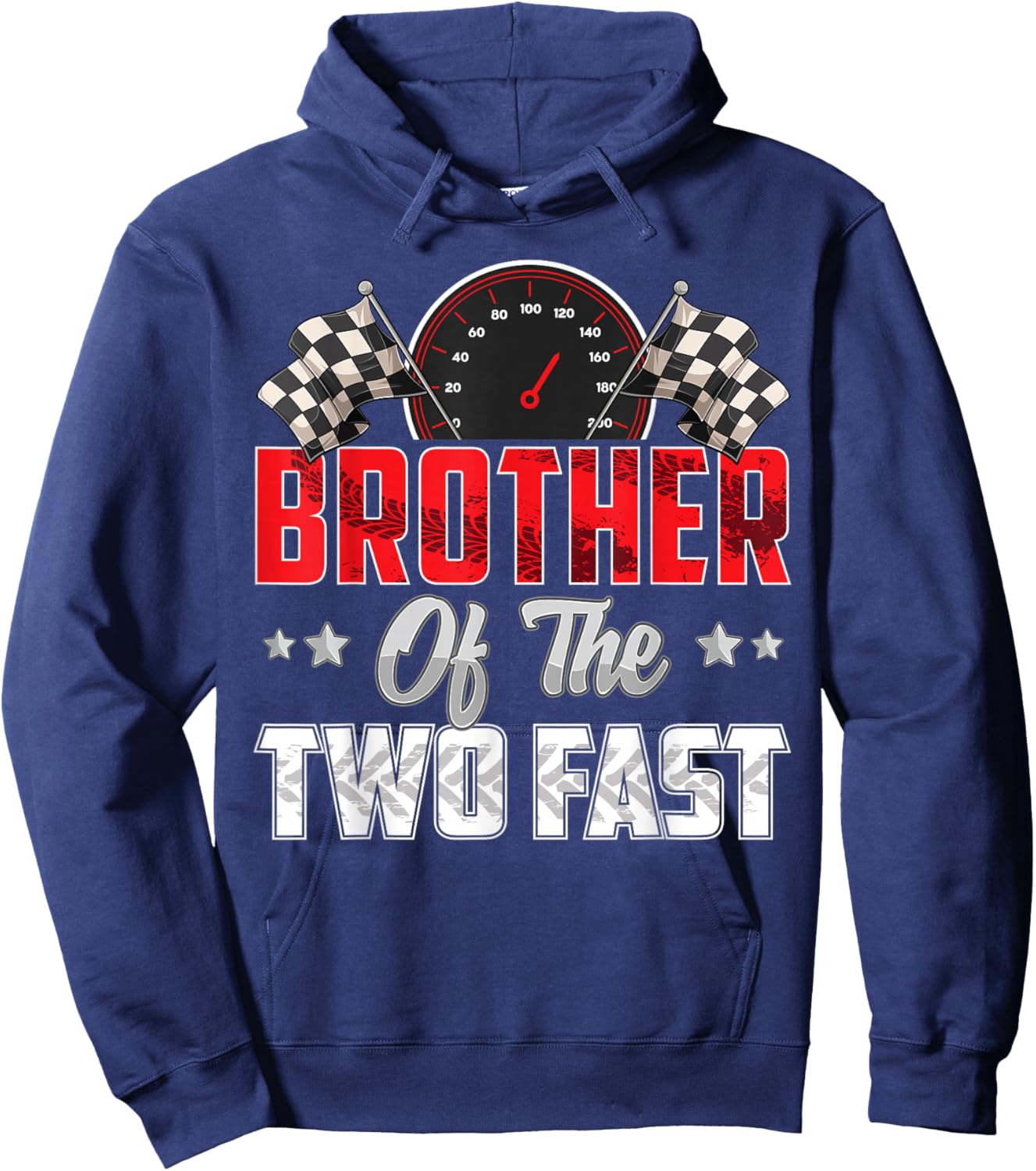 2 year old racing car two fast birthday 2nd Family Brother Hoodie - Hoodie | Navy