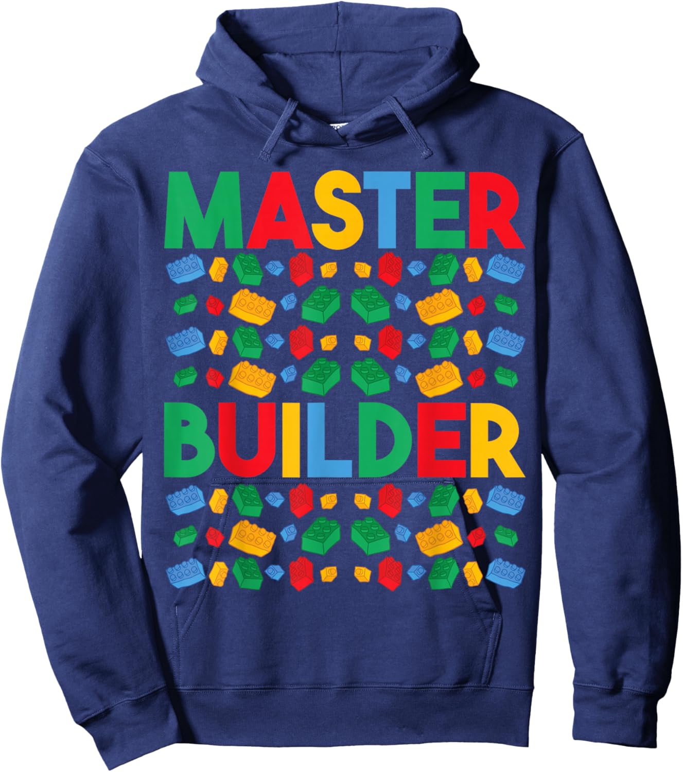 Master Builder Funny Building Blocks Gifts For Boys Kids Men Hoodie - Hoodie | Navy