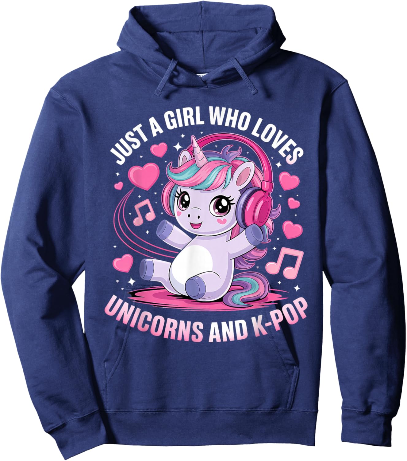 Just A Girl Who Loves Unicorns and K-Pop Girl K Pop Kpop Hoodie - Hoodie | Navy