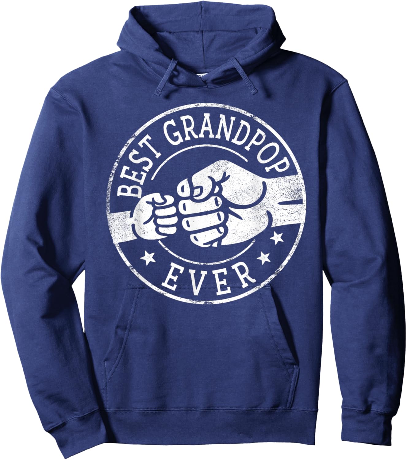 Best Grandpop Ever - Fist Bump Circle Emblem Design Grandpop Hoodie - Hoodie | Navy