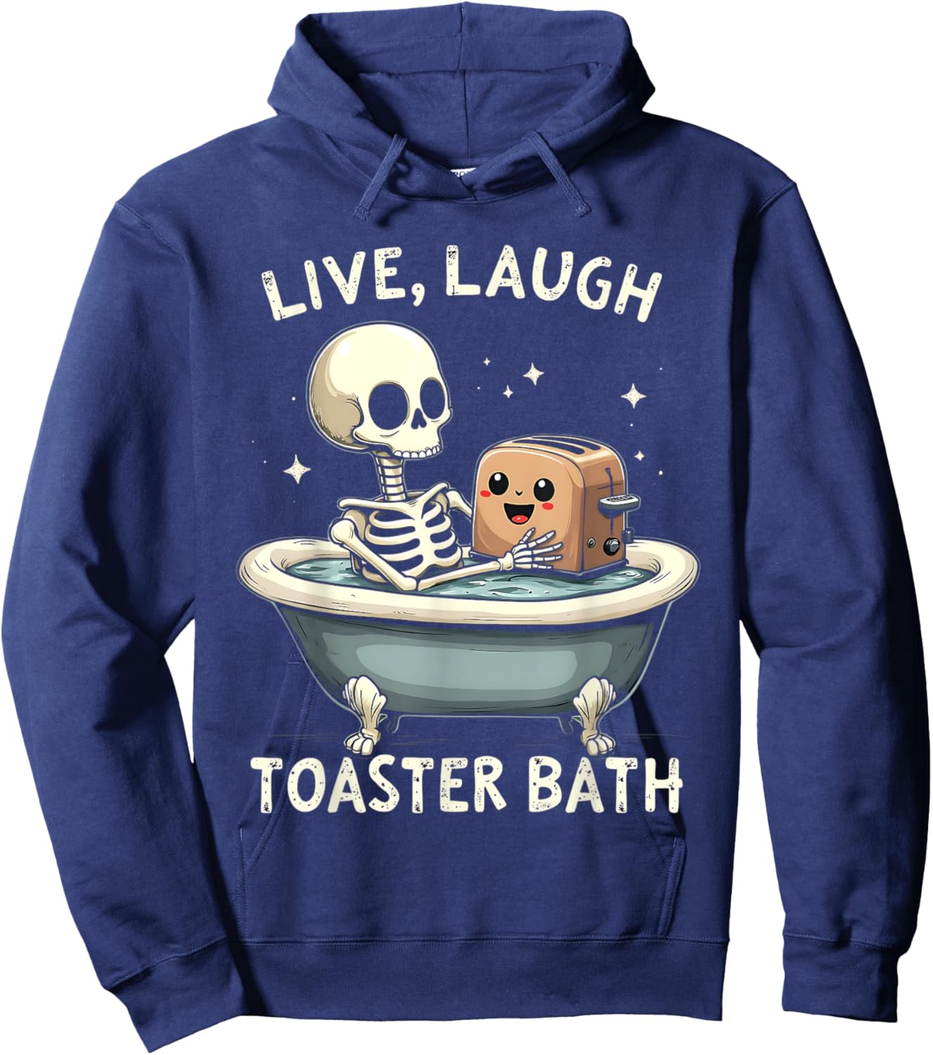 Live Laugh Toaster Bath Funny Men Women Vintage Hoodie - Hoodie | Navy