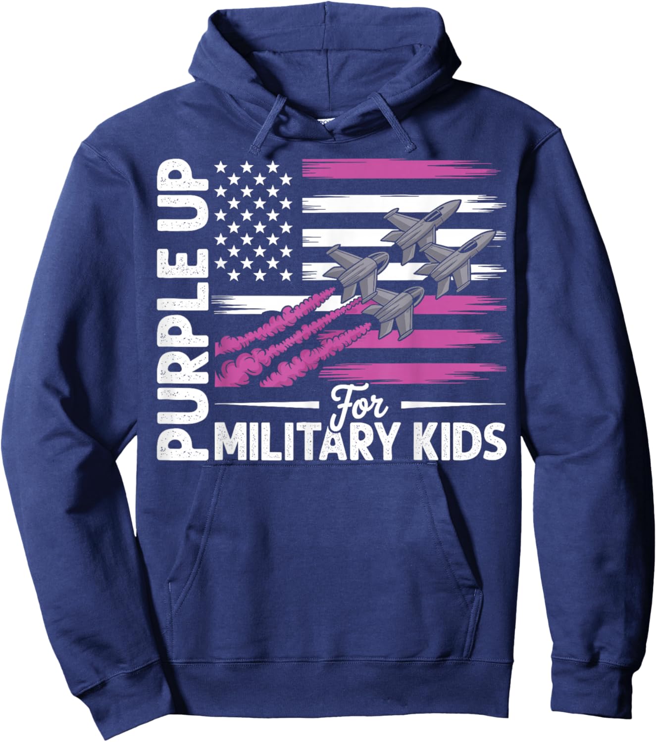 Purple Up for Military Kids Military Child Month Hoodie - Hoodie | Navy