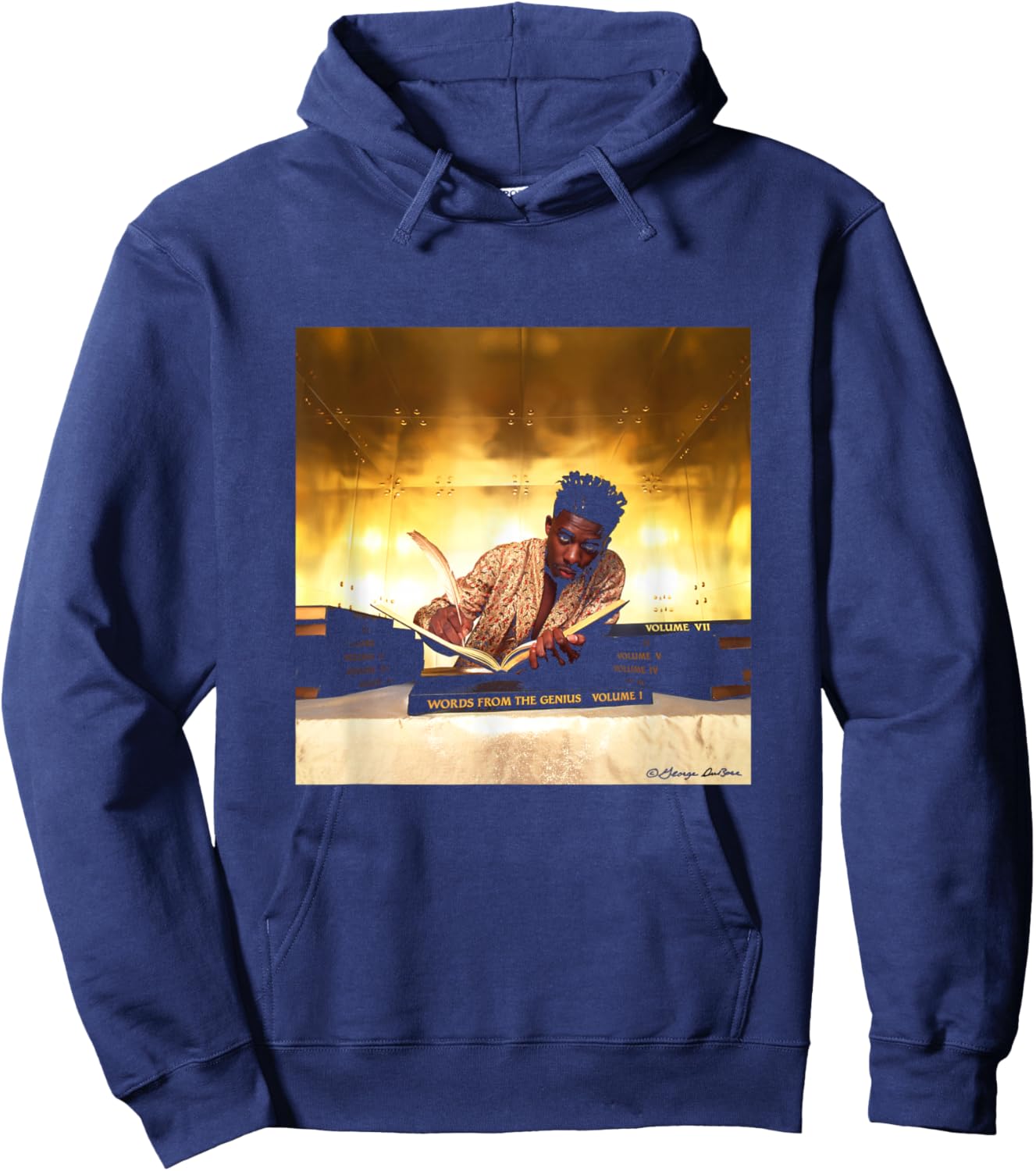 GZA Album Art Words From The Genius By George DuBose Hoodie - Hoodie | Navy