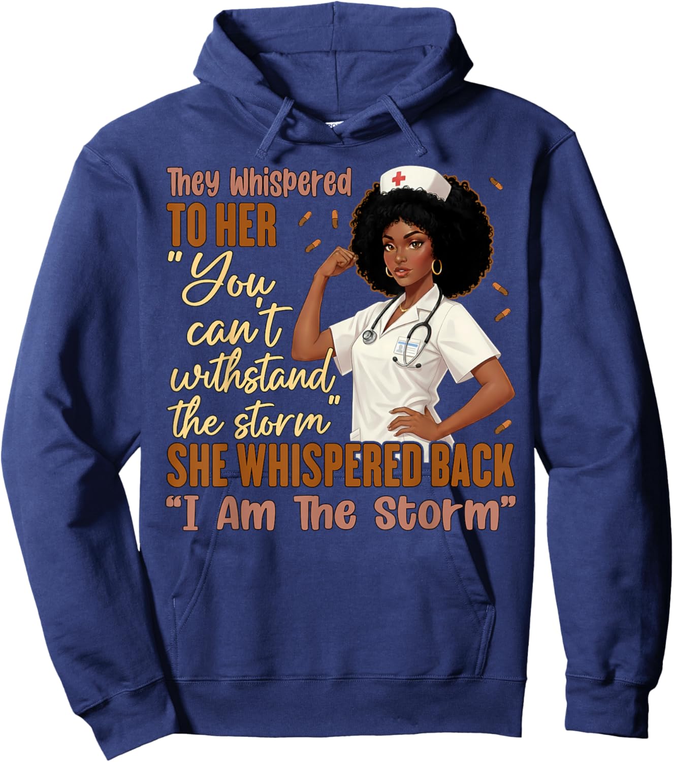 I Am The Storm Black History Nurse Melanin PICU MBU ER Women Hoodie - Hoodie | Navy