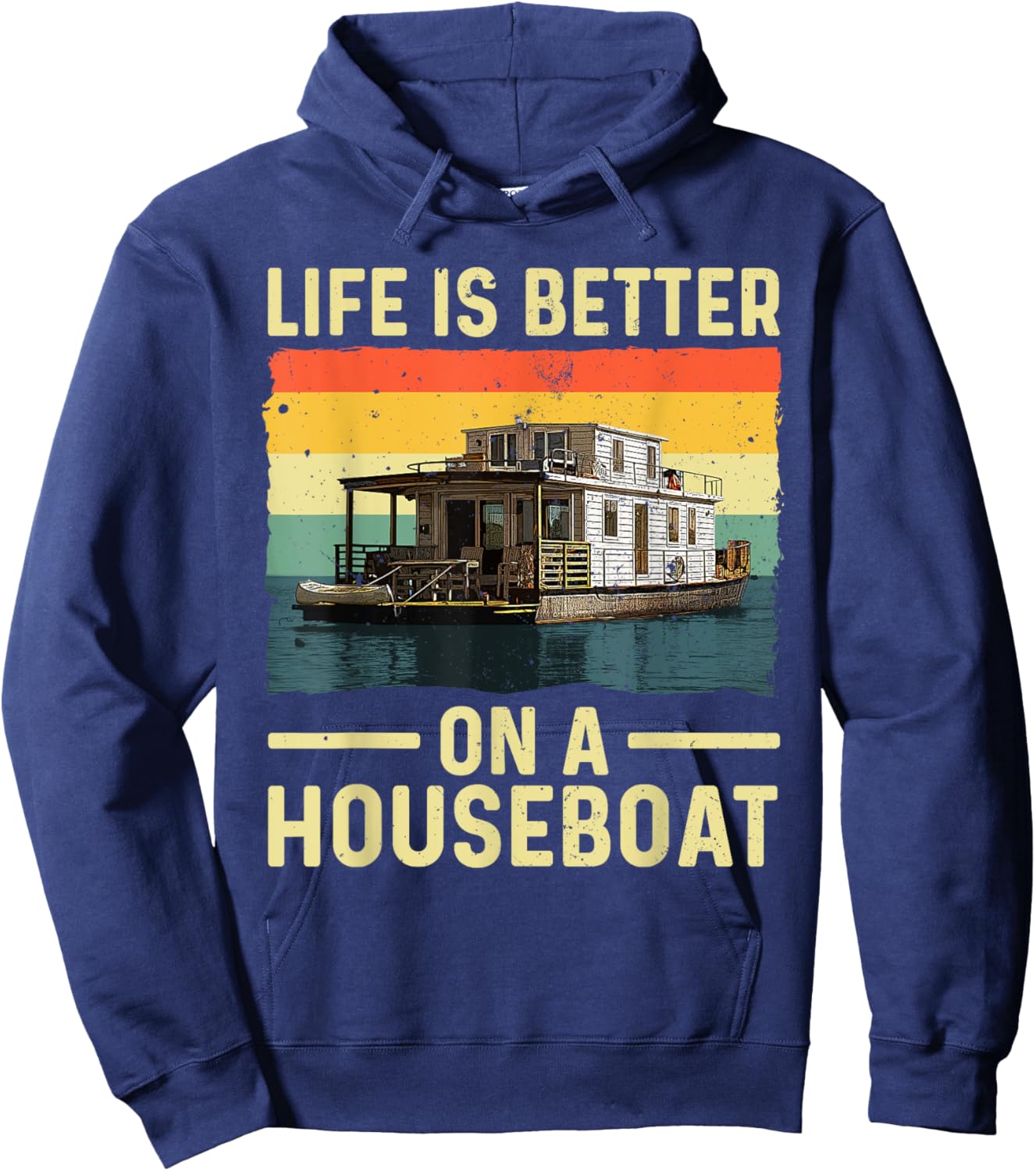 Cool Houseboat Design Women Boat Houseboat Captain Hoodie - Hoodie | Navy
