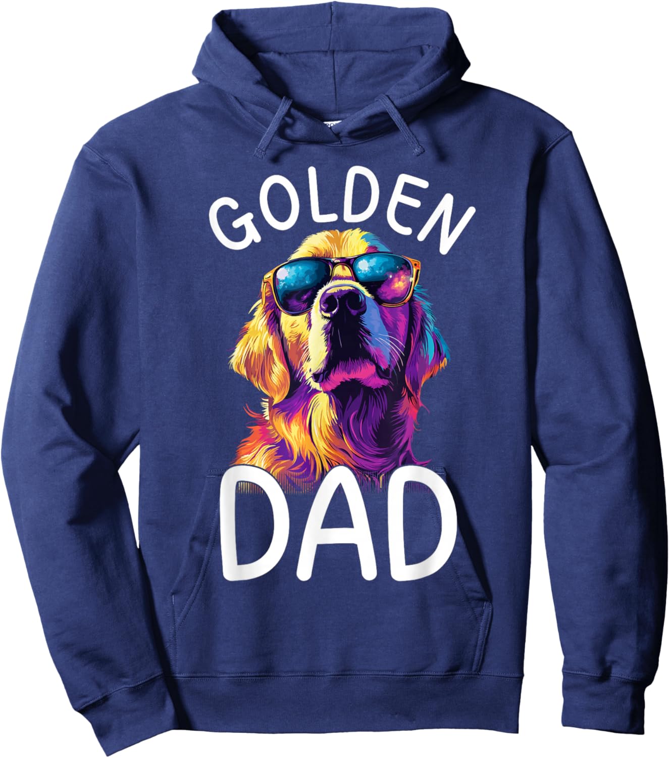 Golden Retriever Lovers Pop Art Golden Retriever Dad Hoodie - Hoodie | Navy