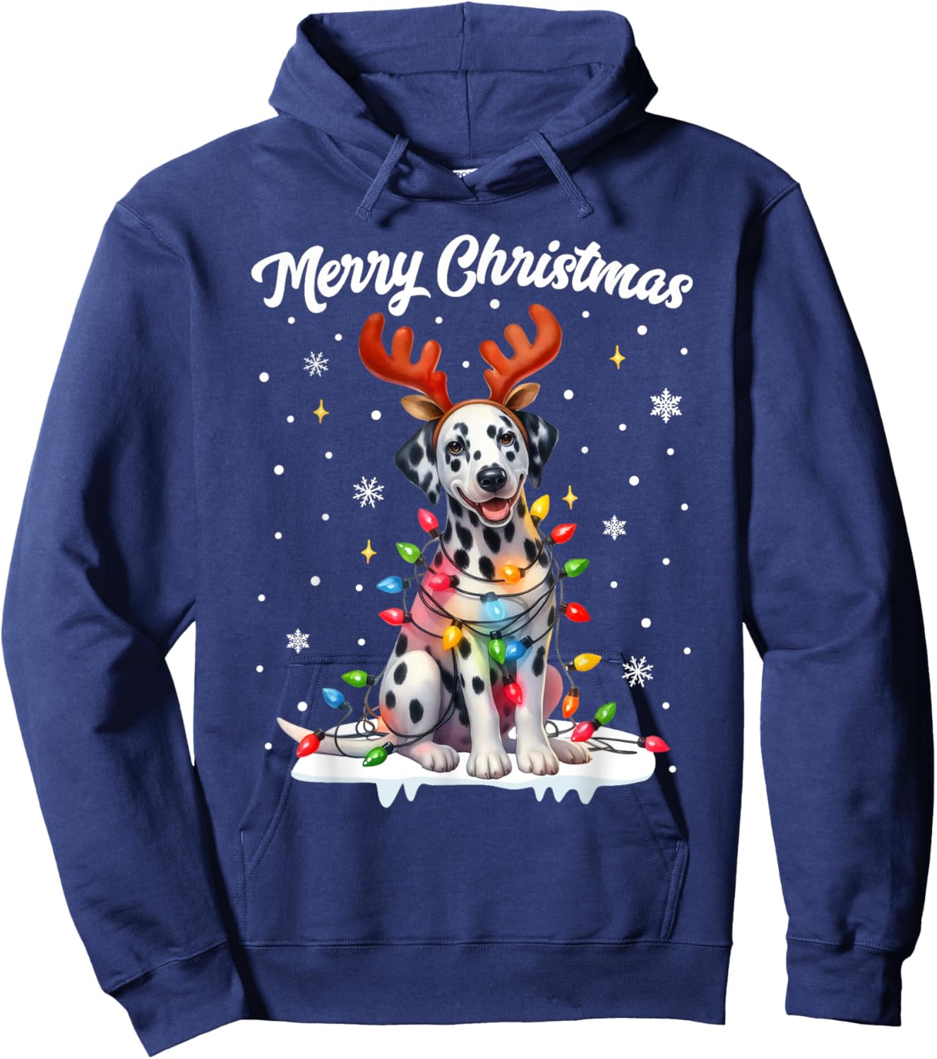 Christmas Pajamas Men Women Kids Christmas Outfit Dalmatian Hoodie - Hoodie | Navy