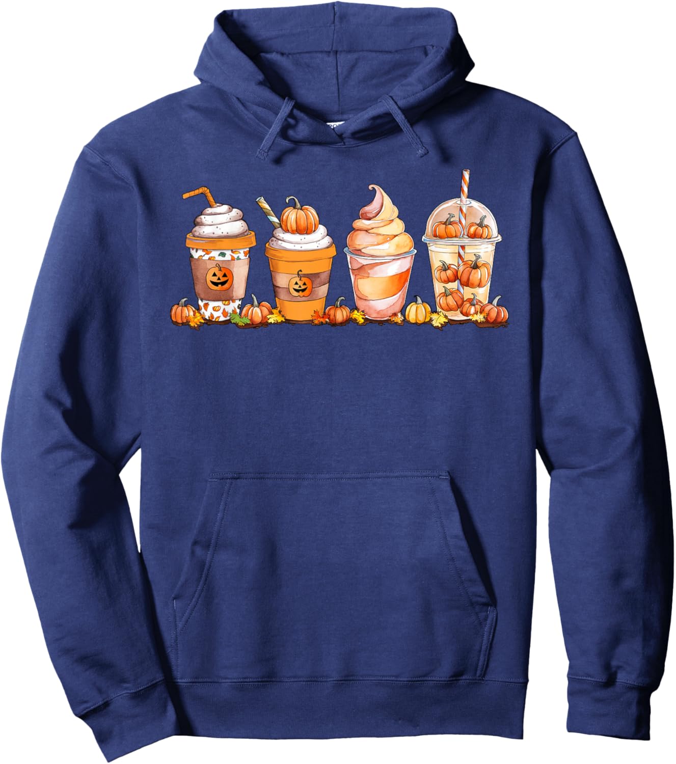 Pumpkin Spice Latte, Fall Coffee, Pumpkin Spice Thanksgiving Hoodie - Hoodie | Navy