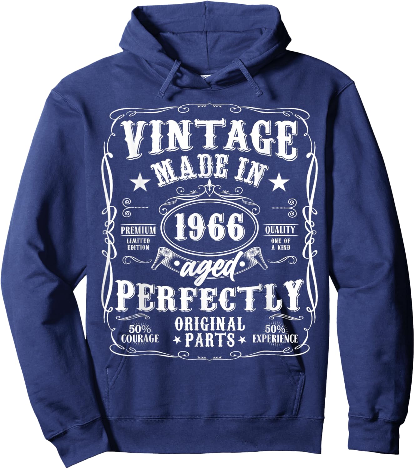 60th Birthday Man Woman 60 Years 1966 Decorative Gift Funny Hoodie - Hoodie | Navy