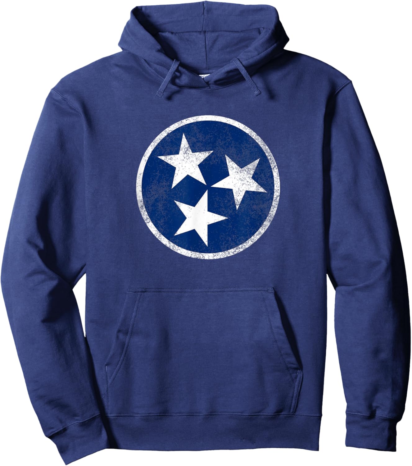 Tennessee Flag Tristar Logo Retro Vintage Distressed Hoodie - Hoodie | Navy