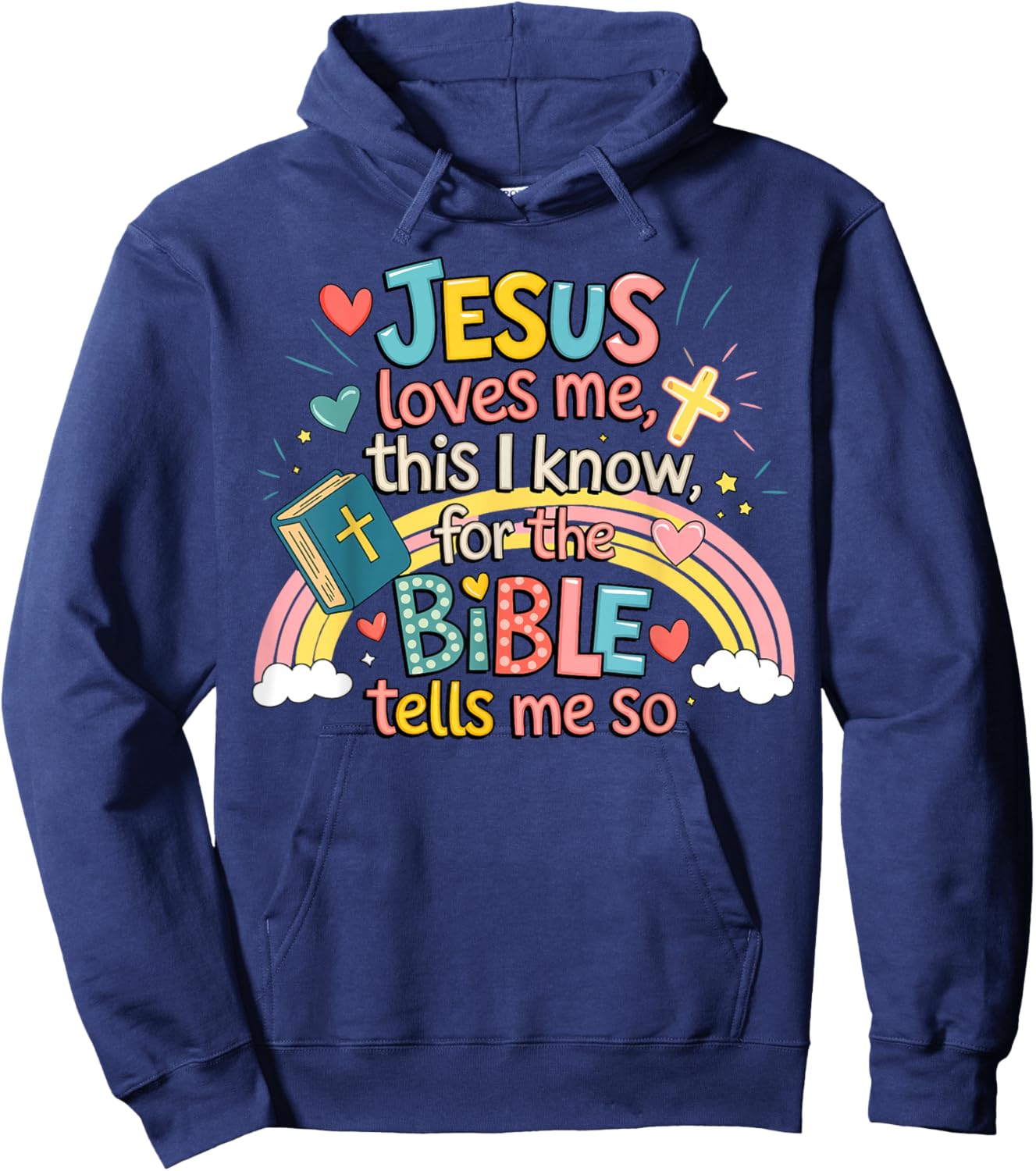 Jesus Loves Me This I Know Boys Kids Toddler Jesus Christian Hoodie - Hoodie | Navy