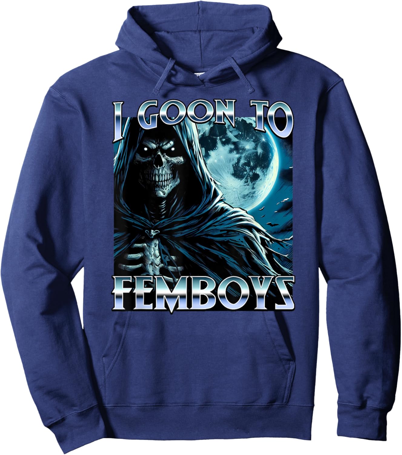 I Goon to FEMBOYS Certified Gooner Brainrot Meme Edging Hoodie - Hoodie | Navy