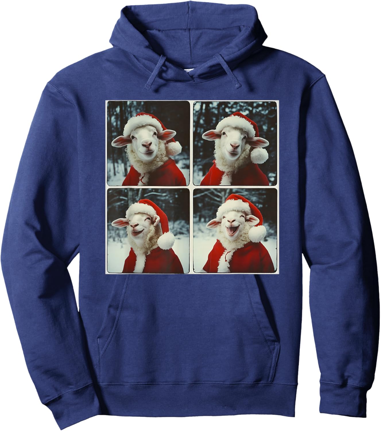 Sheep Santa Christmas Farm Animal Hoodie - Hoodie | Navy