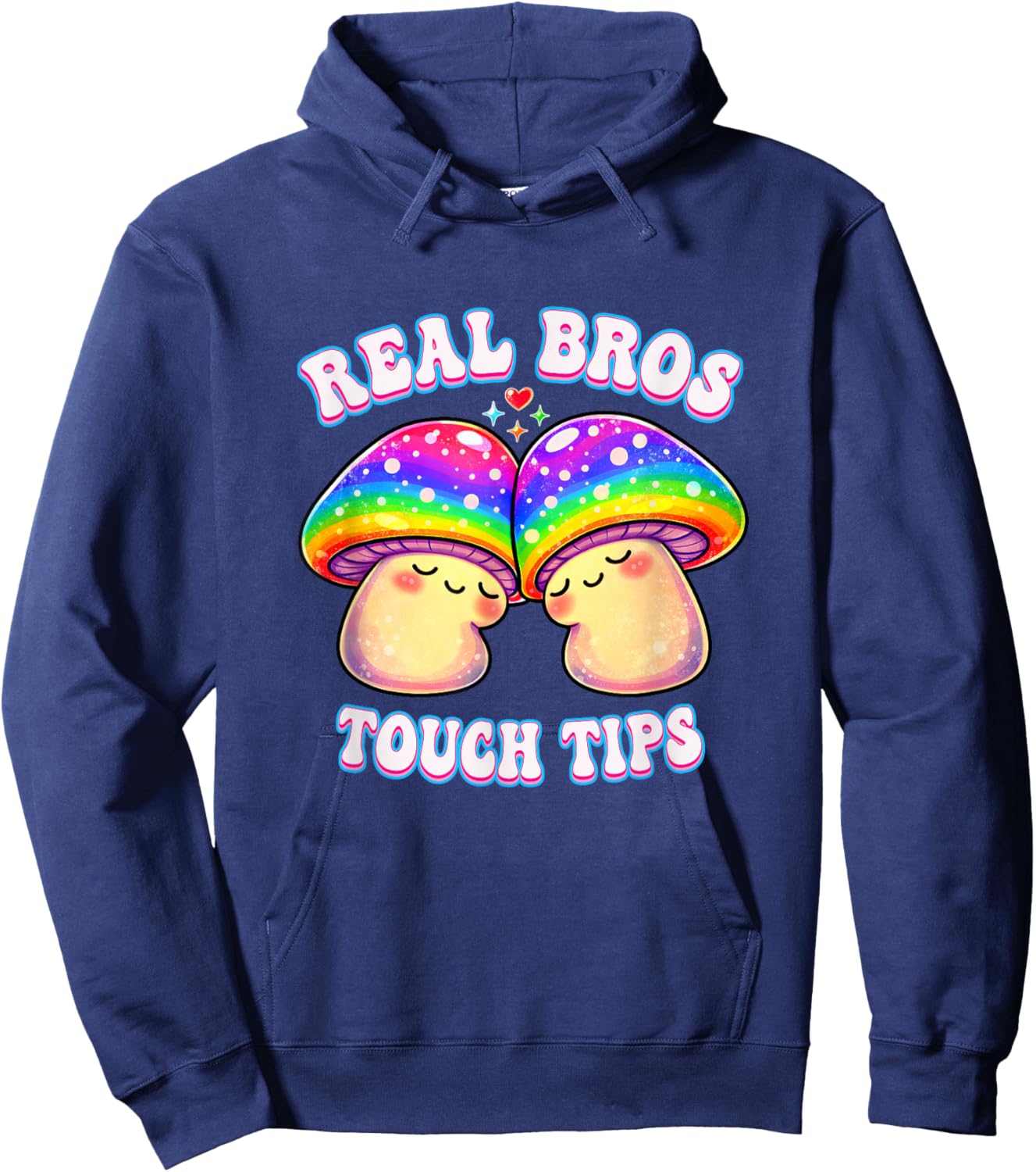 Real Bro's Touch Tips - Cute Gay Pride Friendship Hoodie - Hoodie | Navy