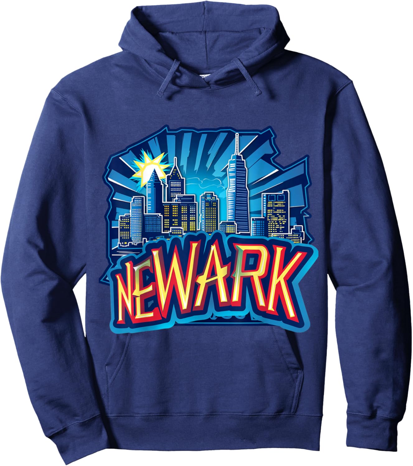 Newark New Jersey NJ Downtown Skyline City Pride Urban Vibes Hoodie - Hoodie | Navy