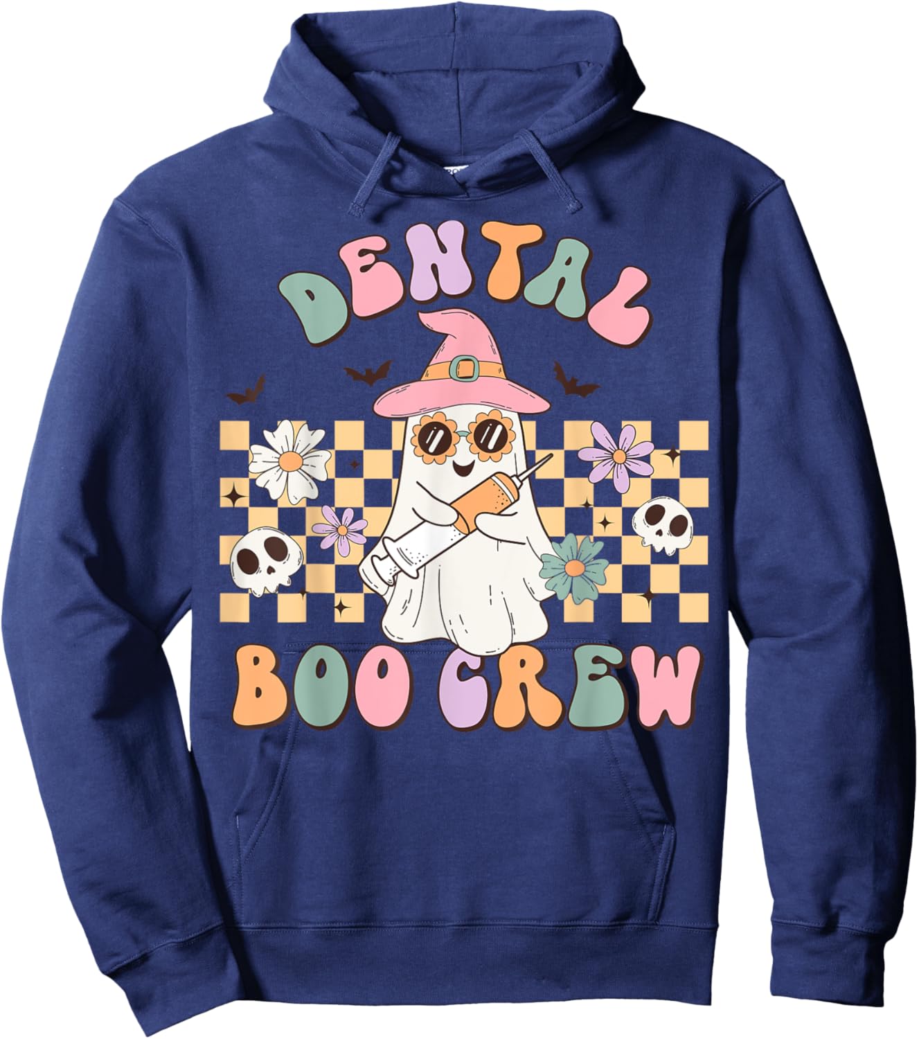 Dental Boo Crew Retro Halloween Dental Assistant Hoodie - Hoodie | Navy