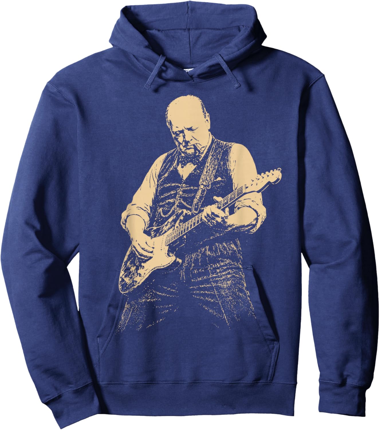 Winston Churchill Guitare Vintage Hoodie - Hoodie | Navy