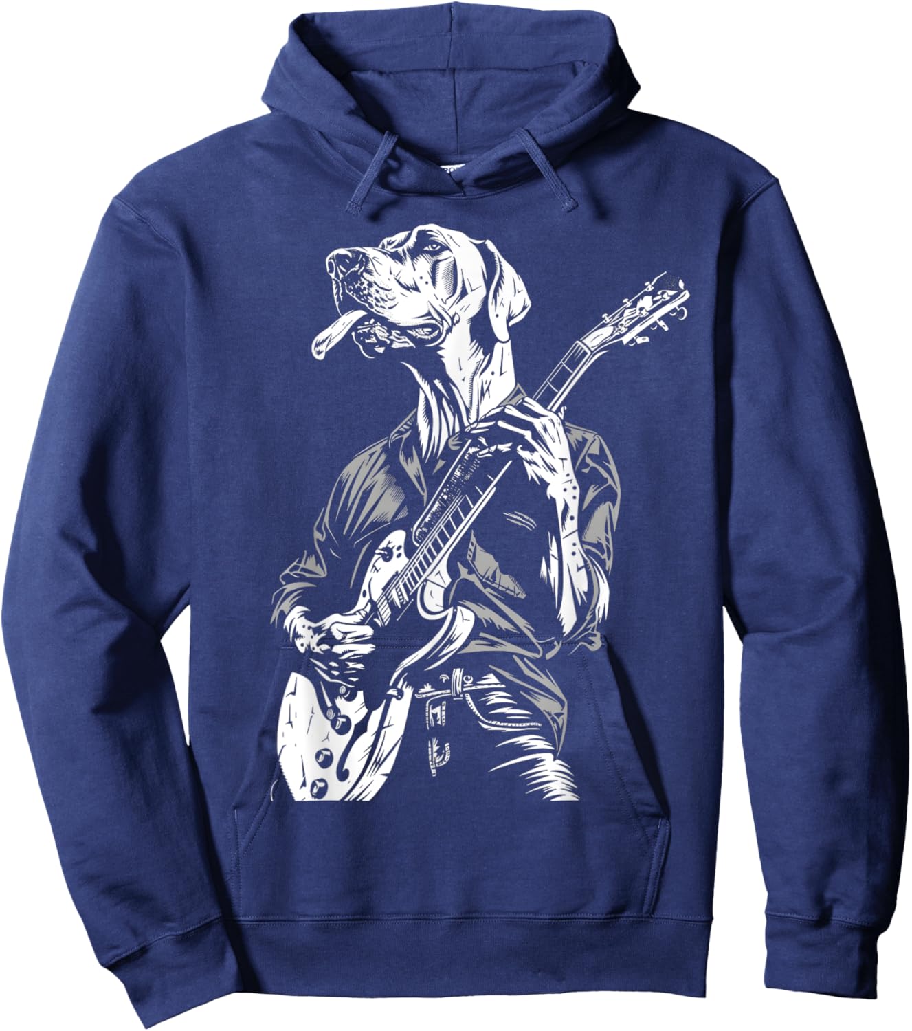 Funny Great Dane Dog Playing Electric Guitar Rock Dog Dad Men Women Kids Hoodie - Hoodie | Navy