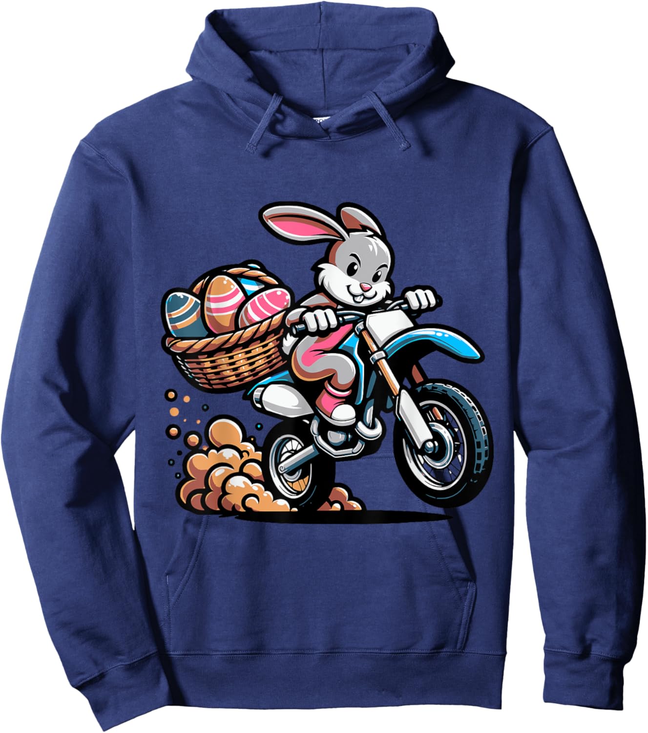 Cool Easter Bunny Motorcycle Happy Easter Day, Di Bike Rider Hoodie - Hoodie | Navy