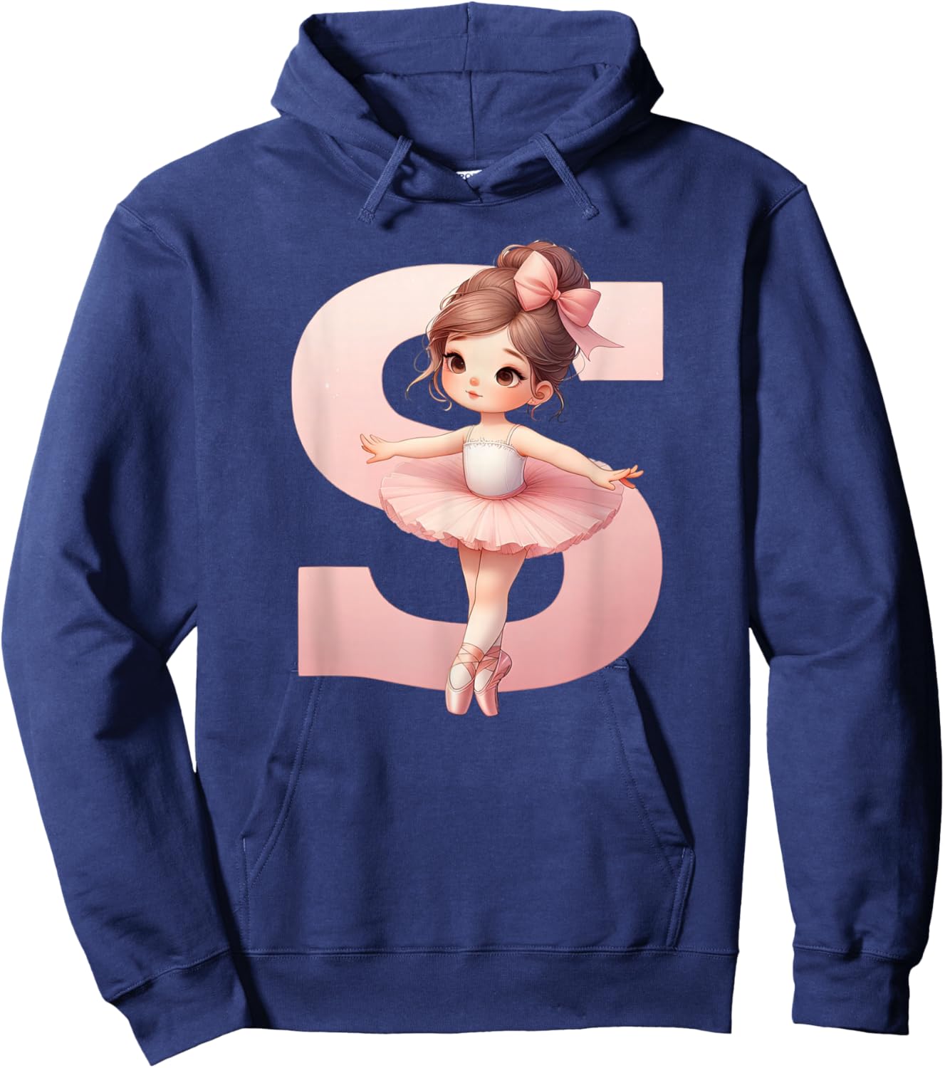 Ballerina Girl Dancing Name First Letter S Girly Tutu Ballet Hoodie - Hoodie | Navy
