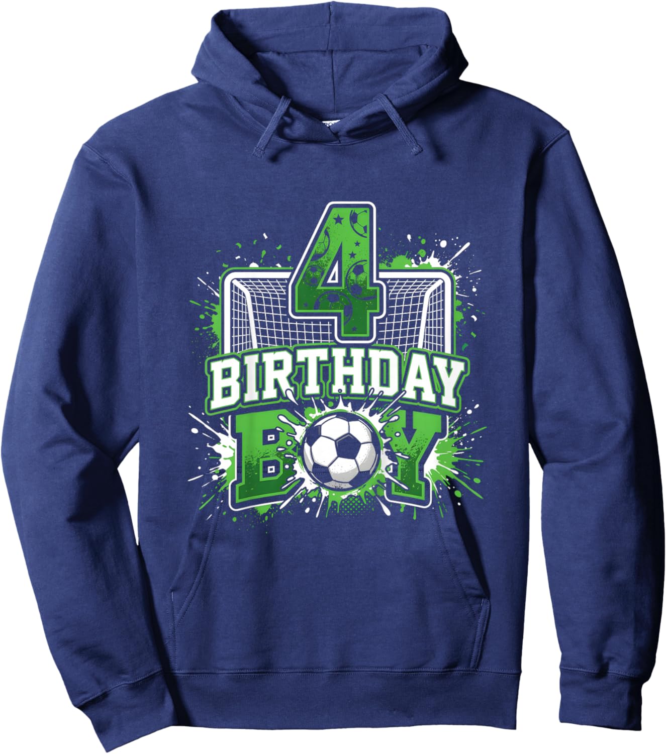 Filet de Football pour 4e Anniversaire garçon 4 Ans Hoodie - Hoodie | Navy