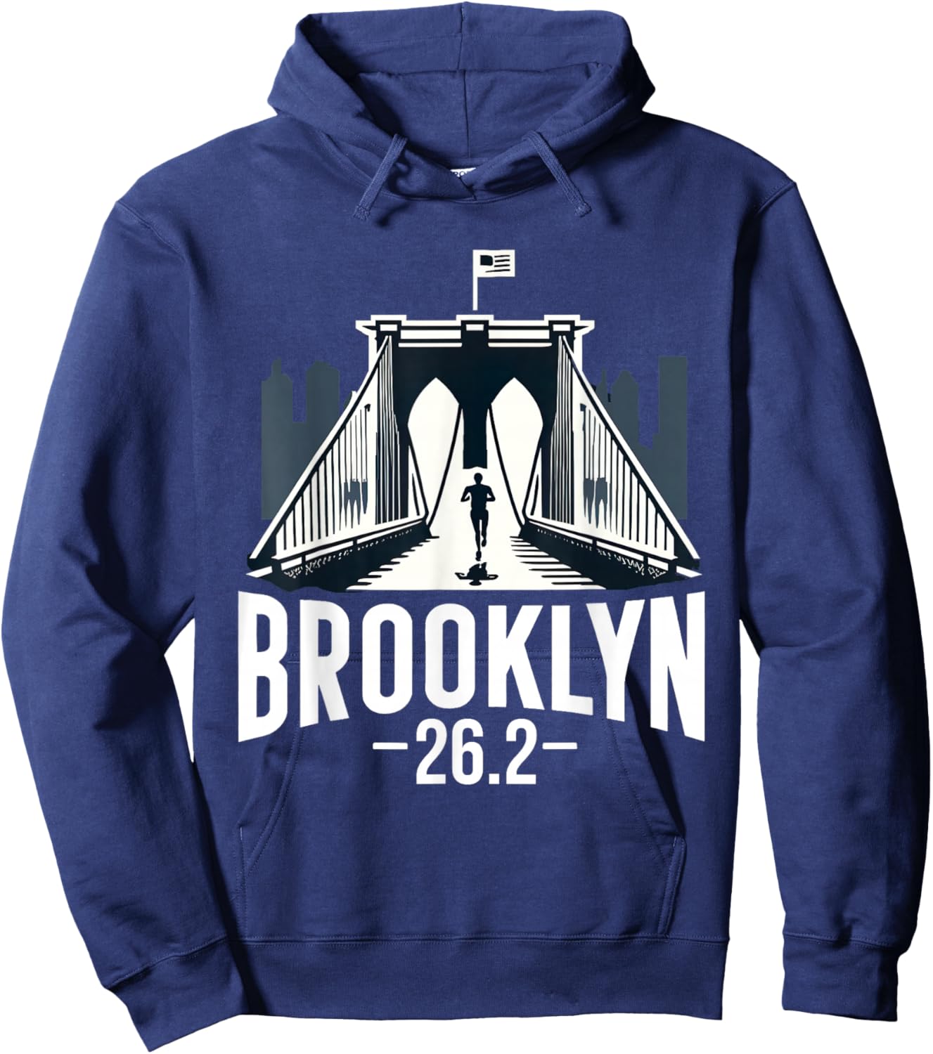 Brooklyn Runner 26.2 Miles Marathon New York Running Race Hoodie - Hoodie | Navy