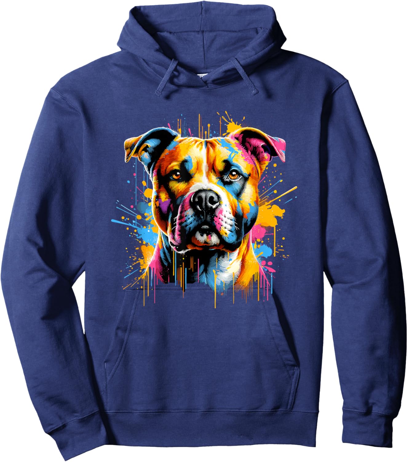 Splash Art American Staffordshire Terrier Amstaff Hoodie - Hoodie | Navy