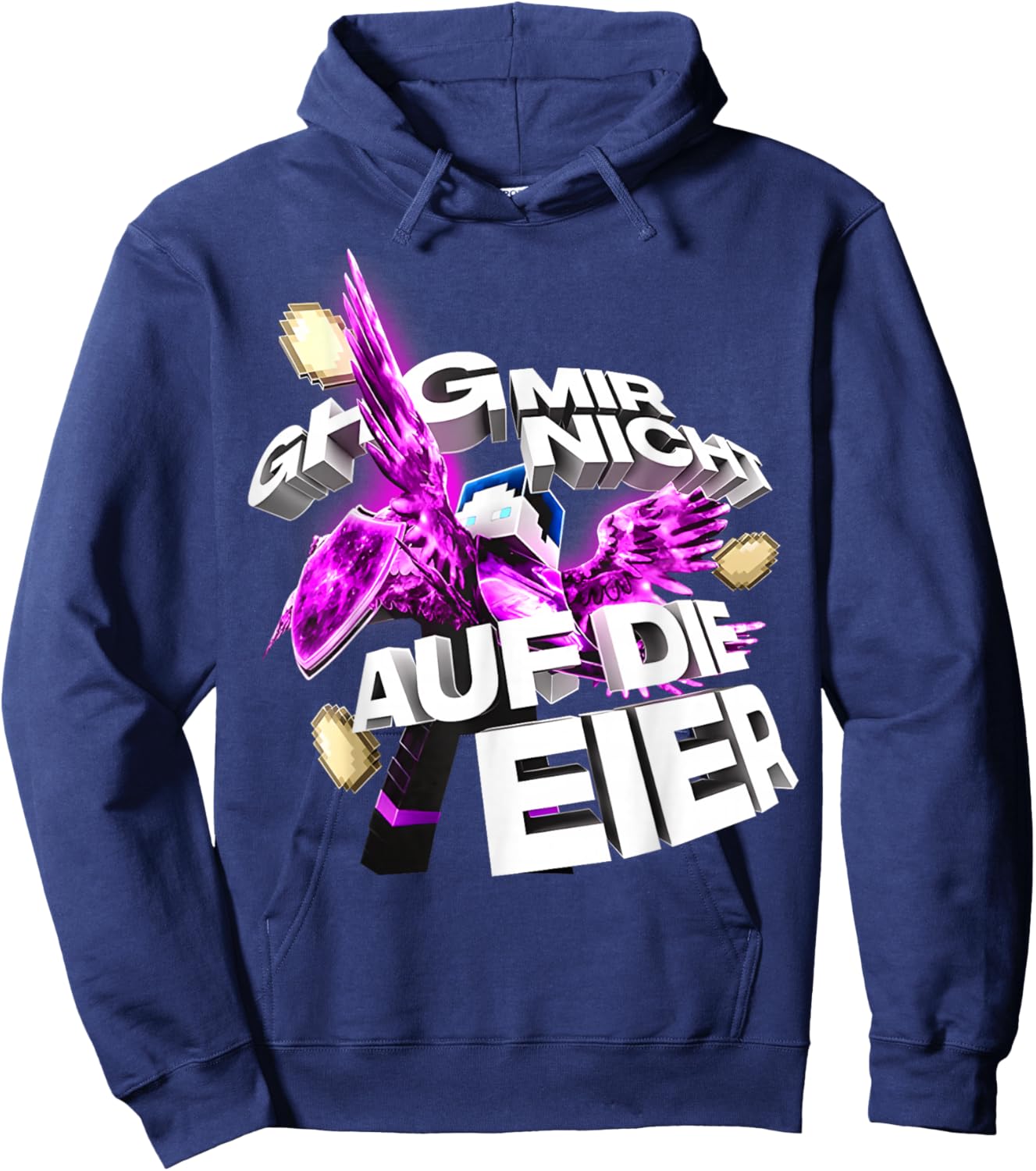 with German Text "Bastighg Mir Nicht Auf Die Eiermooig mies Drauf Nerven" [German Language] Hoodie - Hoodie | Navy