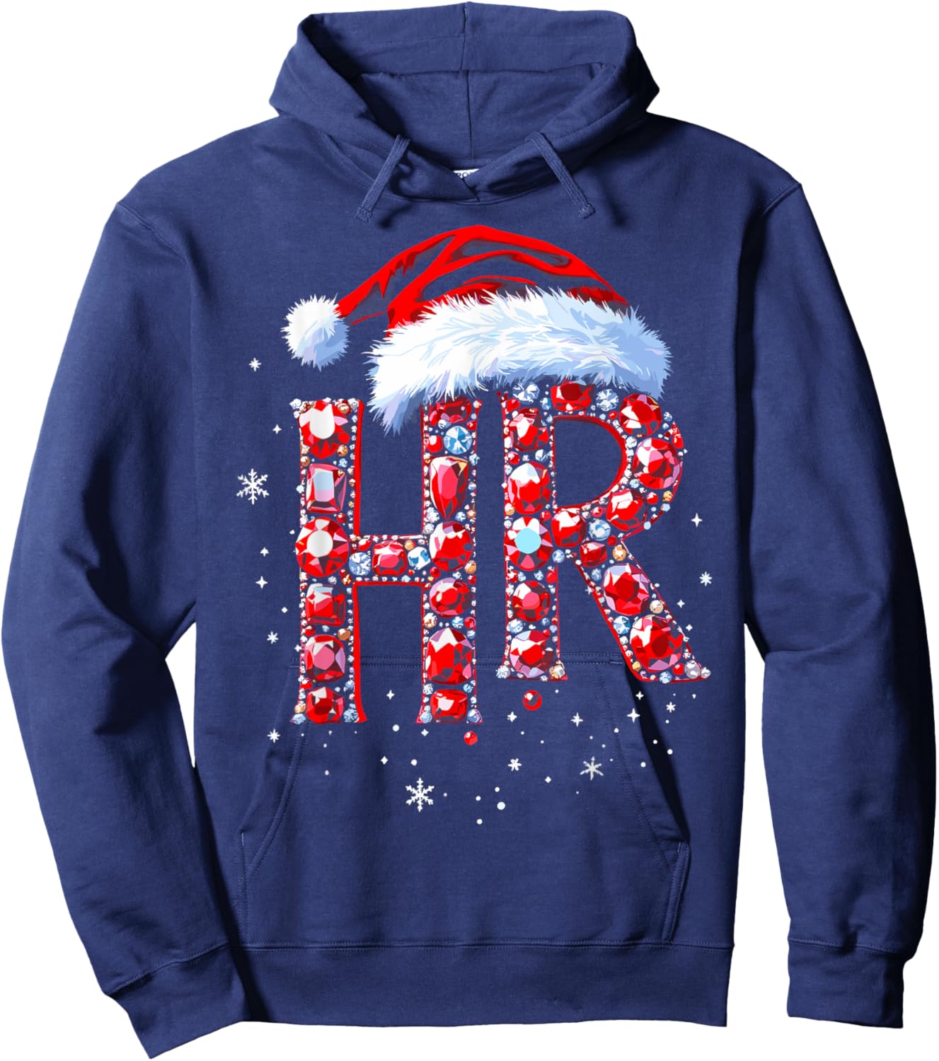 HR Human Resourse Gems Santa Funny Christmas Party Xmas Hoodie - Hoodie | Navy