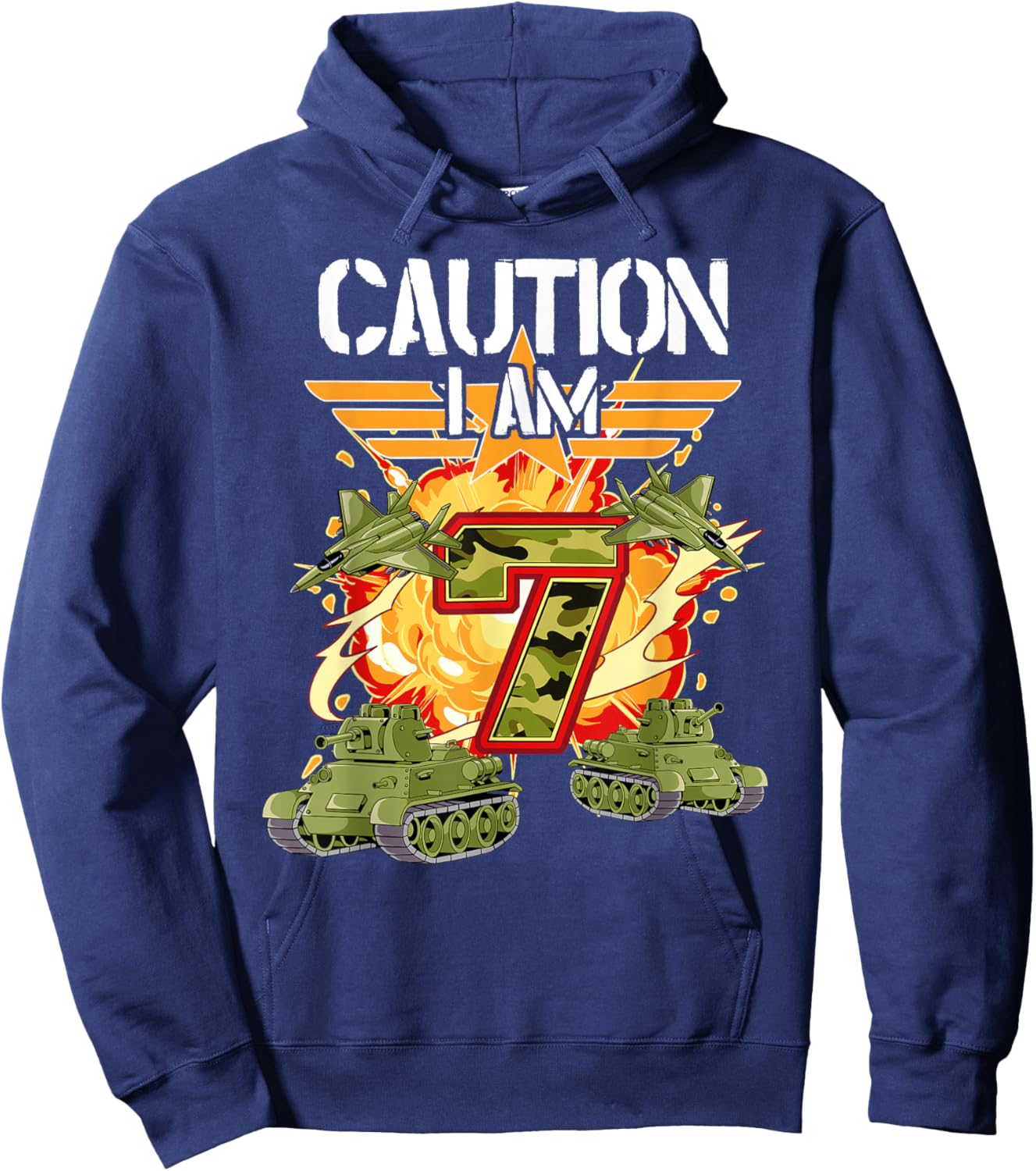7th Birthday Army Hoodie - Hoodie | Navy